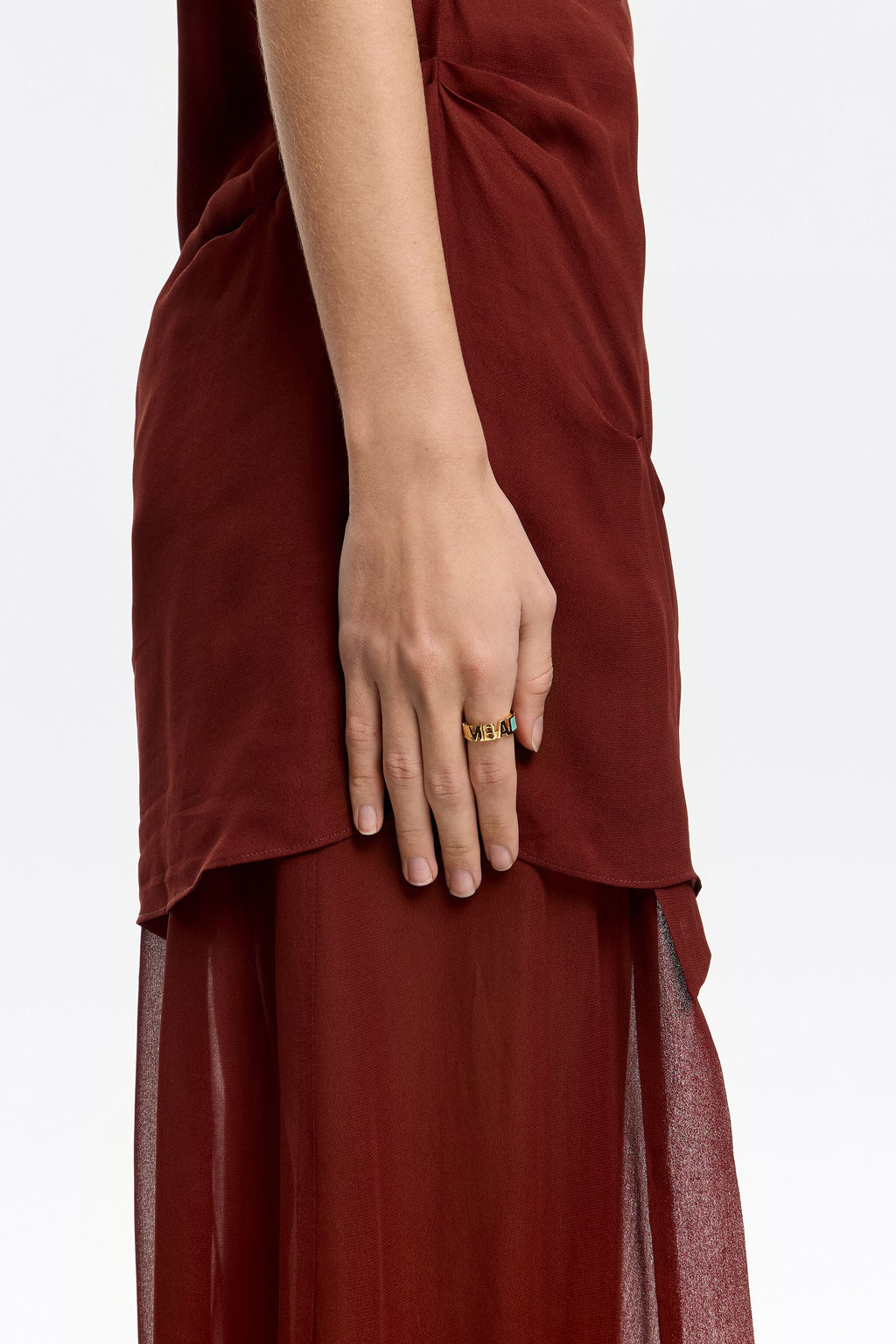 Aquamarine enamel logo ring