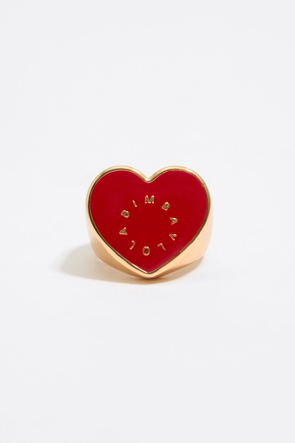 Red heart logo ring