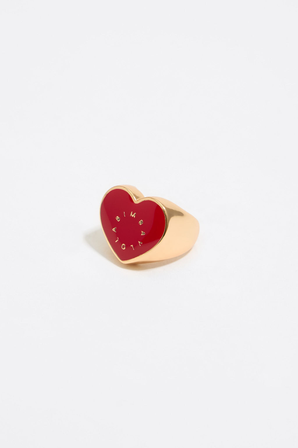 Red heart logo ring