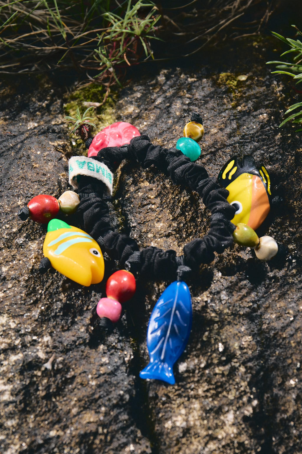 Multicolor charms scrunchie