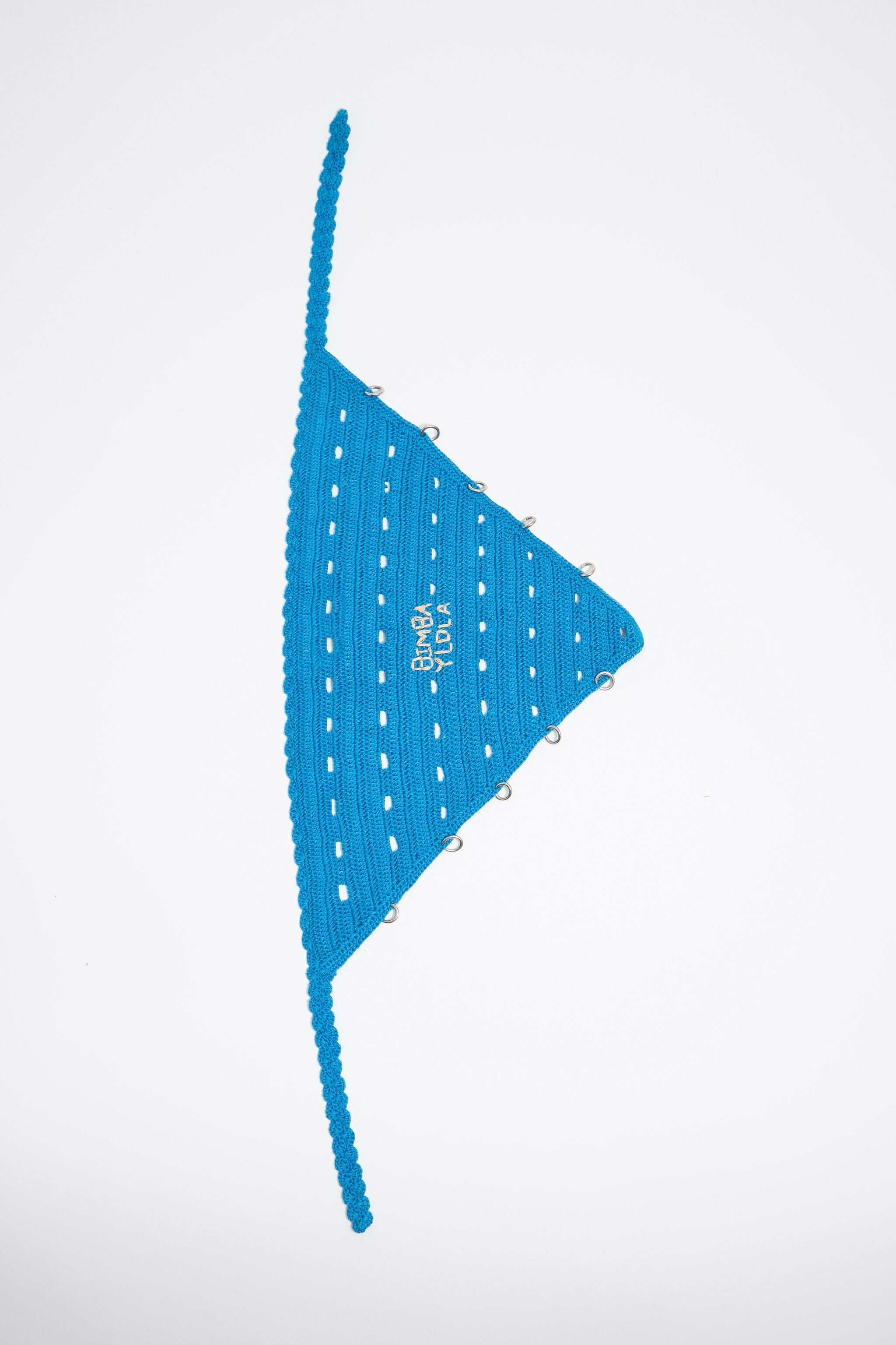 Blue crochet bandana