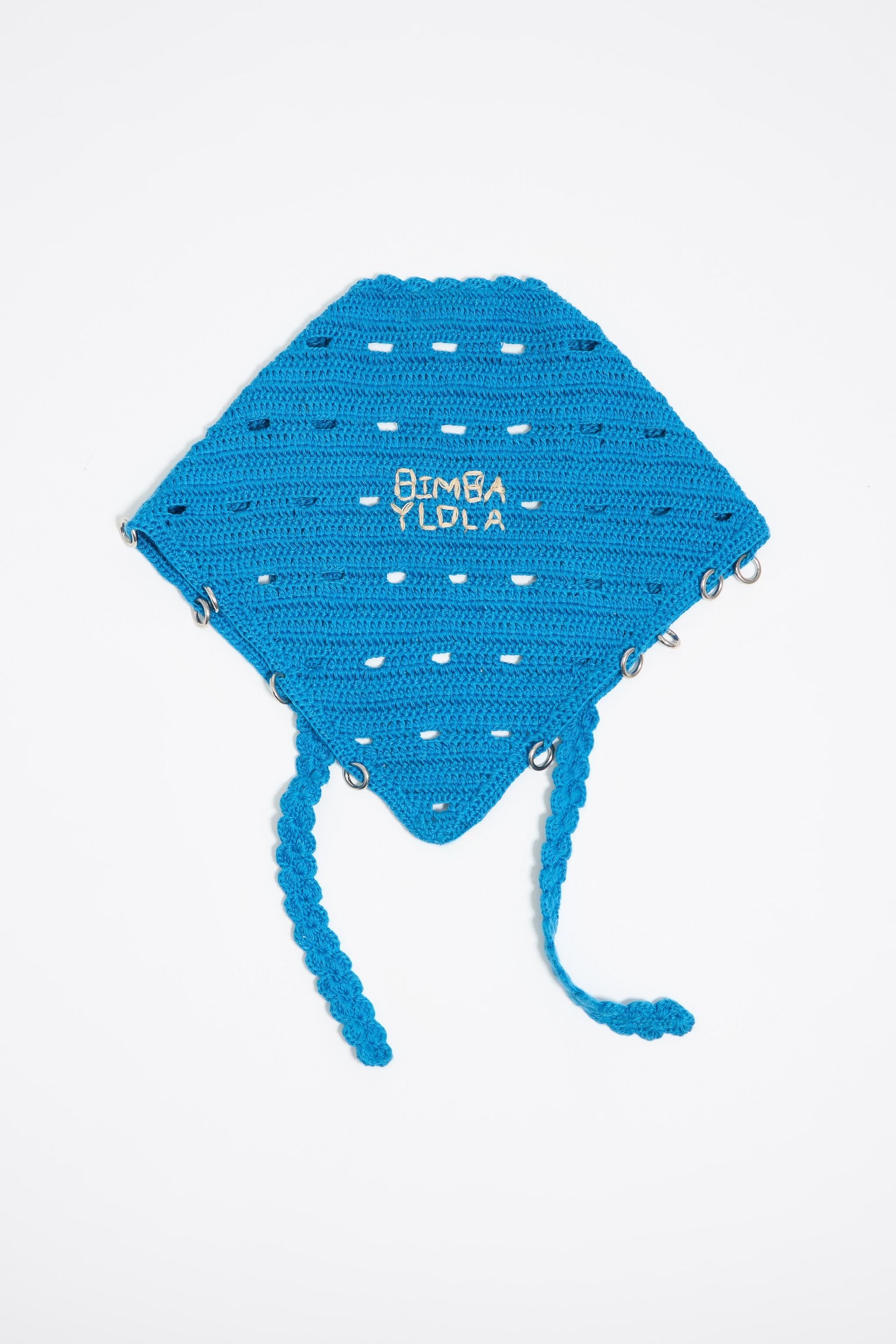 Blue crochet bandana