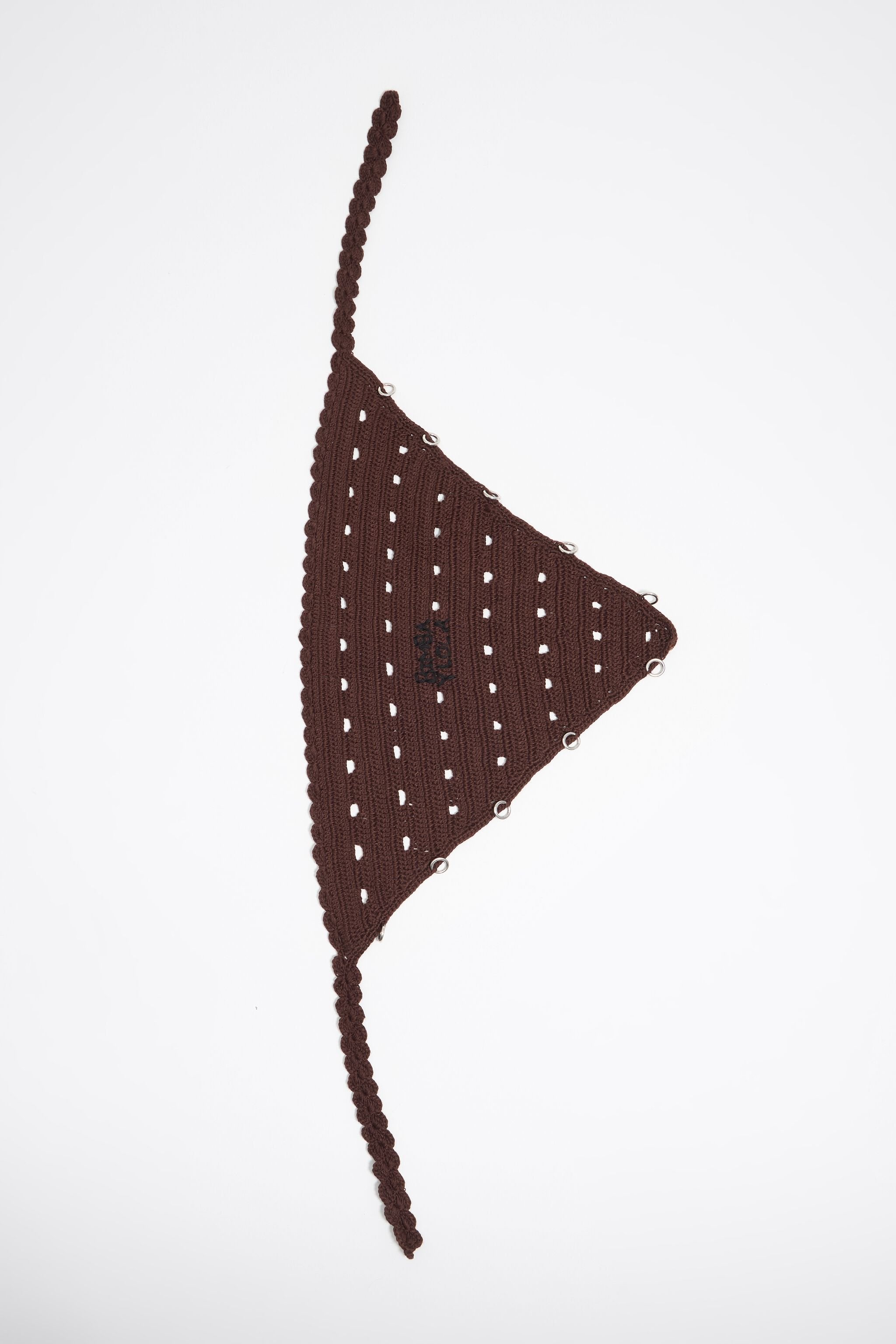 Dark brown crochet bandana