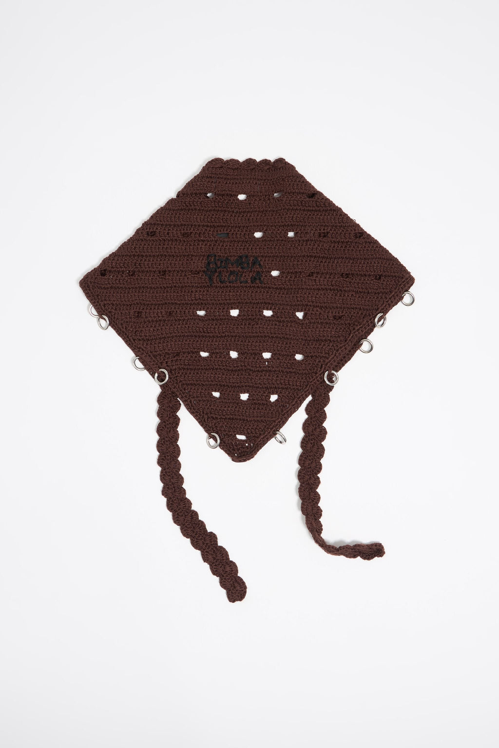 Dark brown crochet bandana