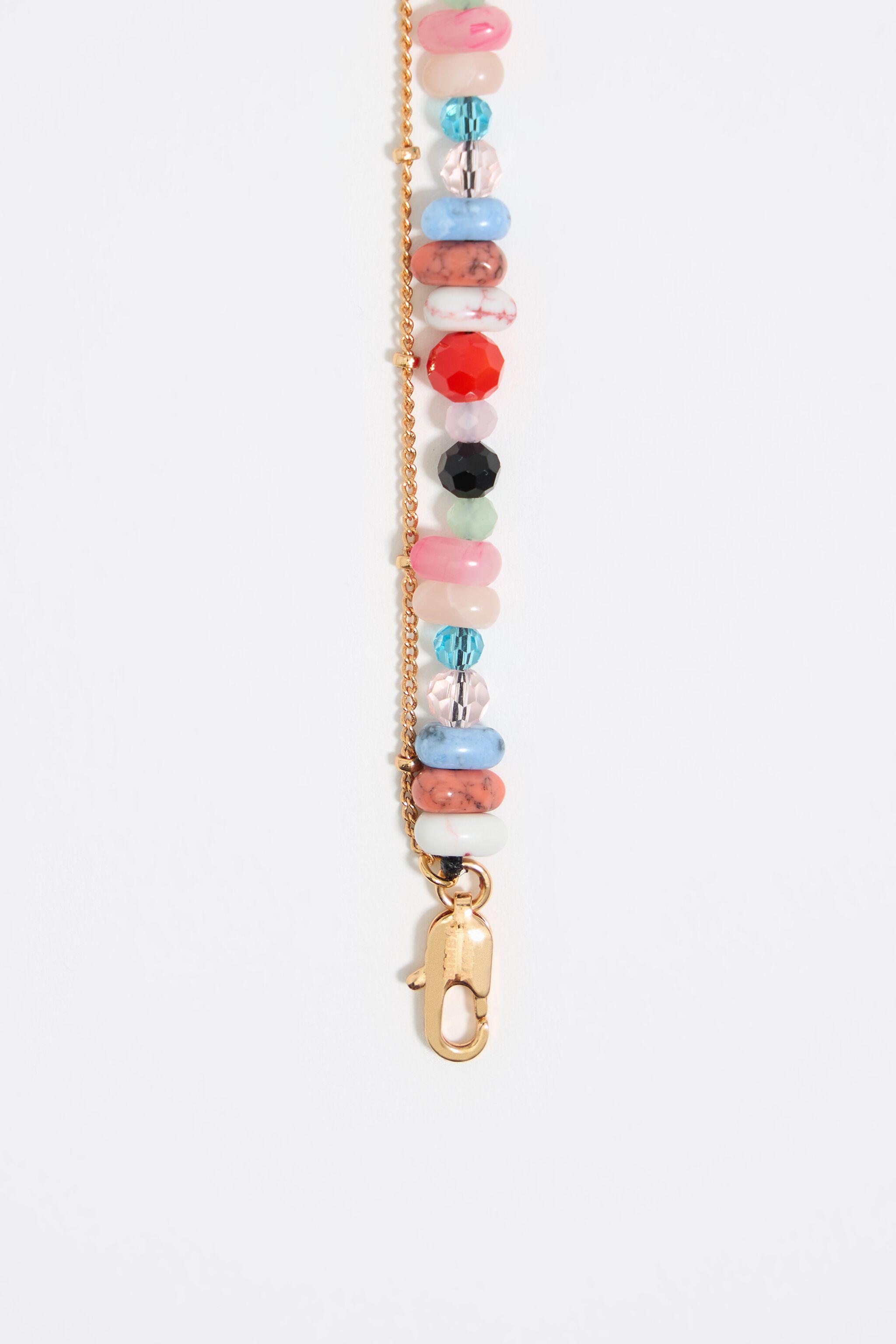 Multicolor stones fish necklace