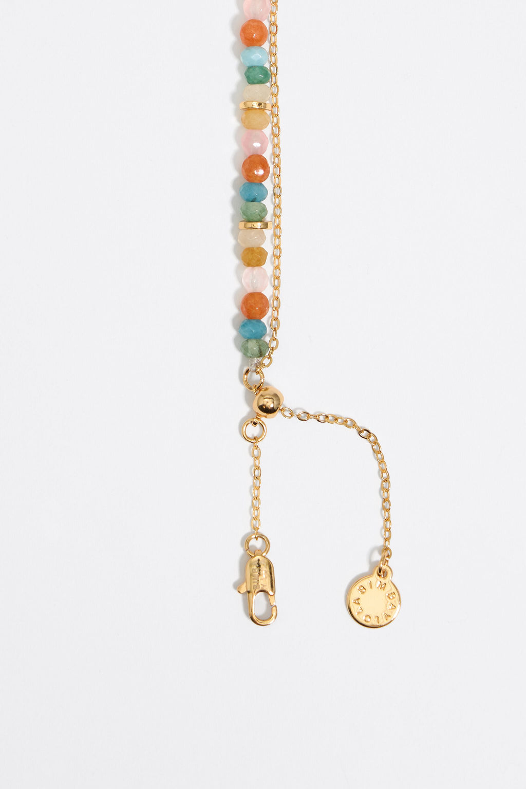 Multicolor stones and gold heart necklace