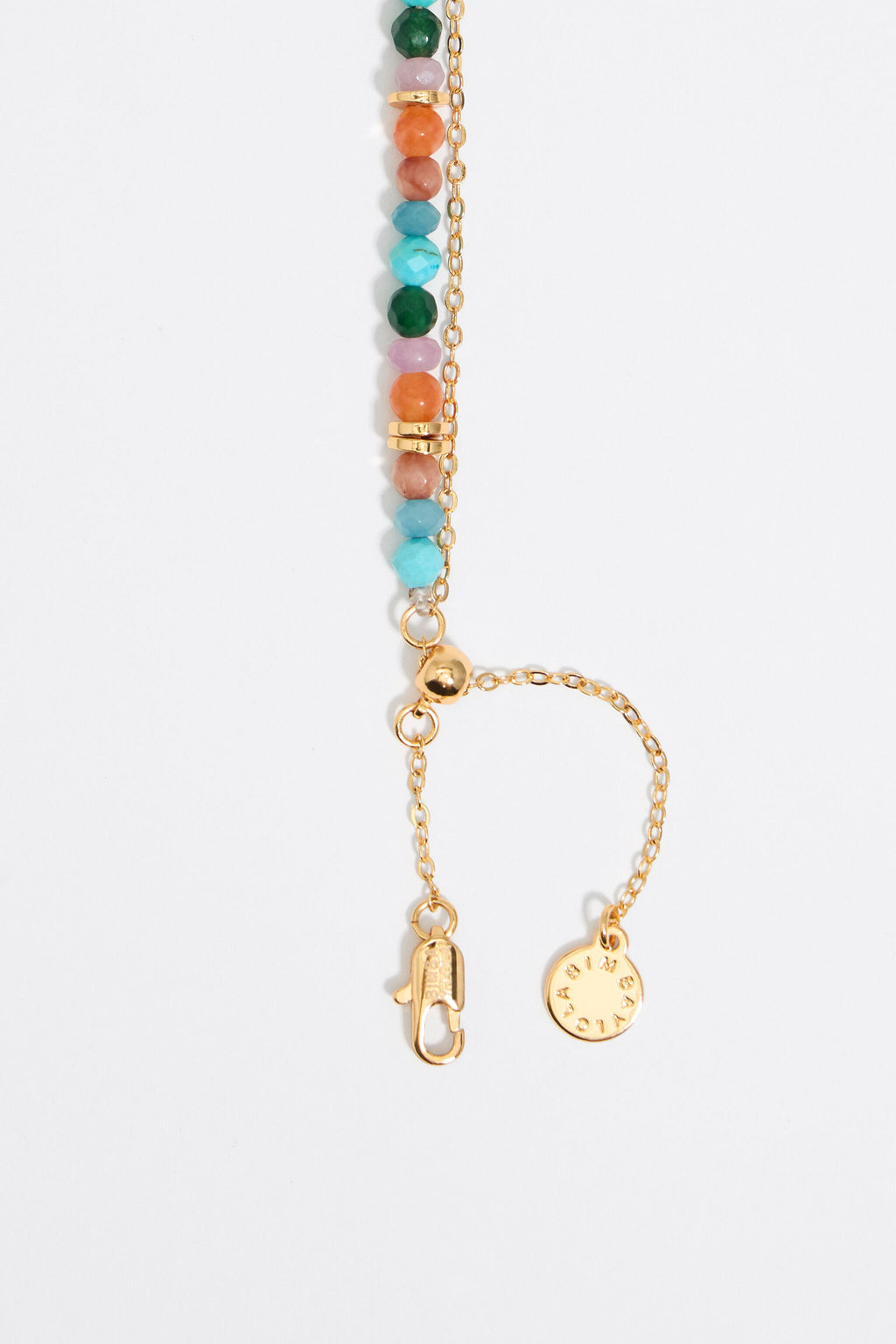 Multicolor stones and gold heart necklace