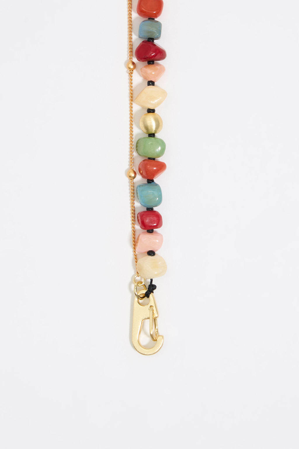 Multicolor stones and gold chain necklace