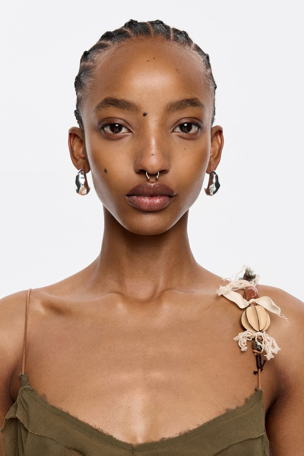 Textured silver earrings