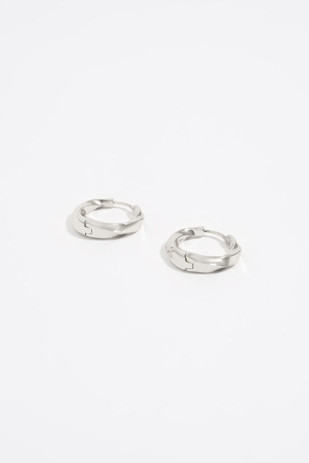 Textured silver hoop earrings