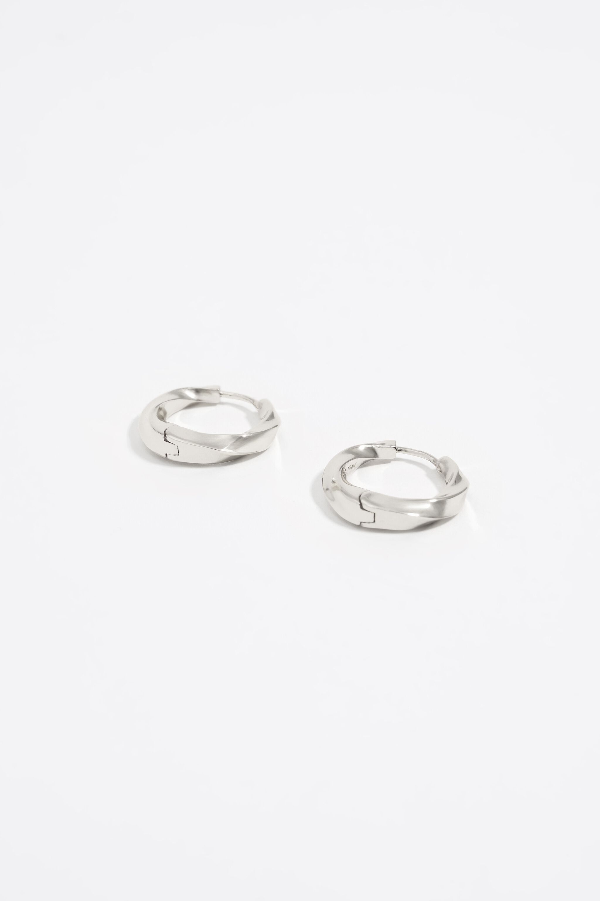 Textured silver hoop earrings