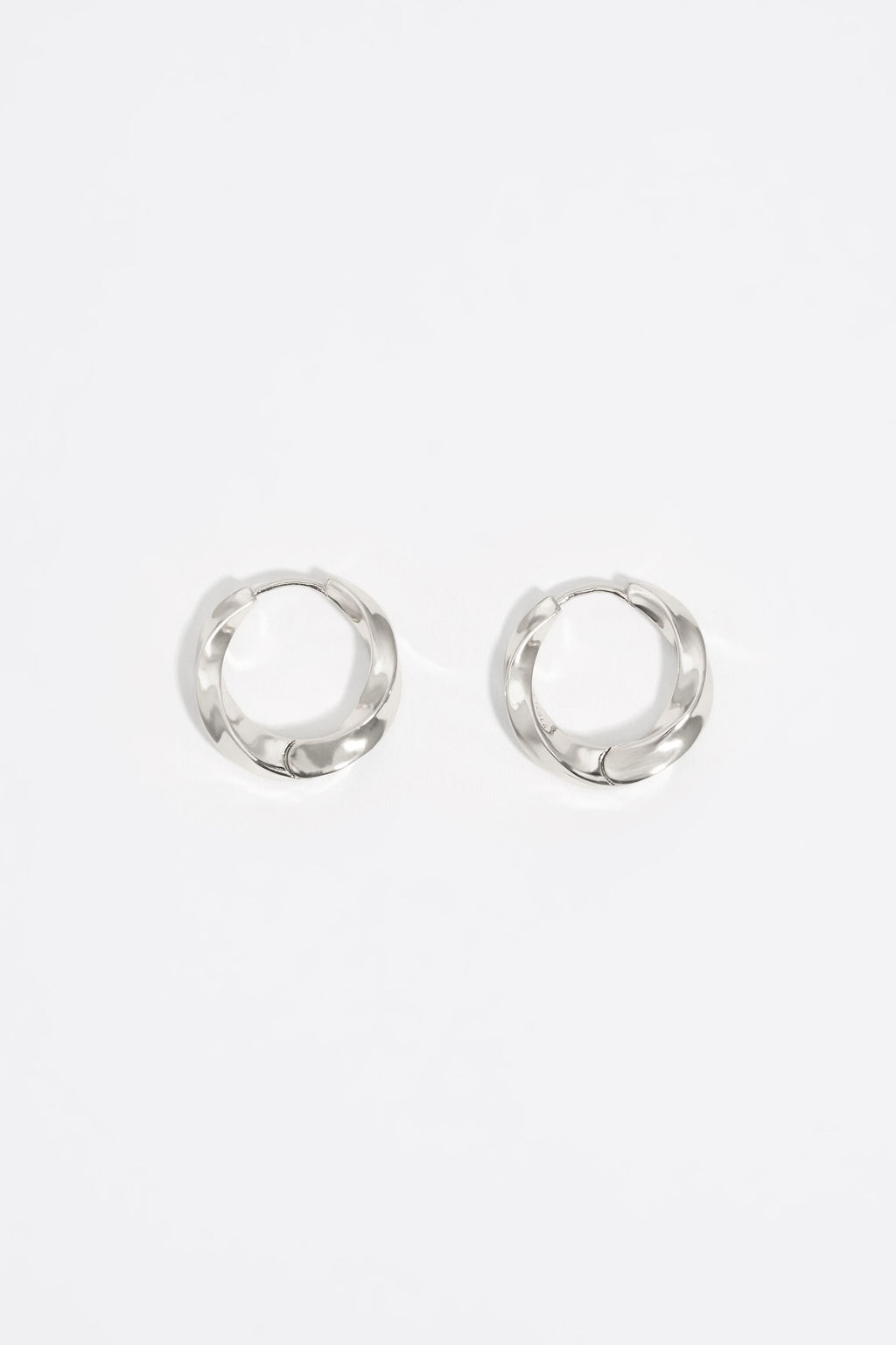 Textured silver hoop earrings
