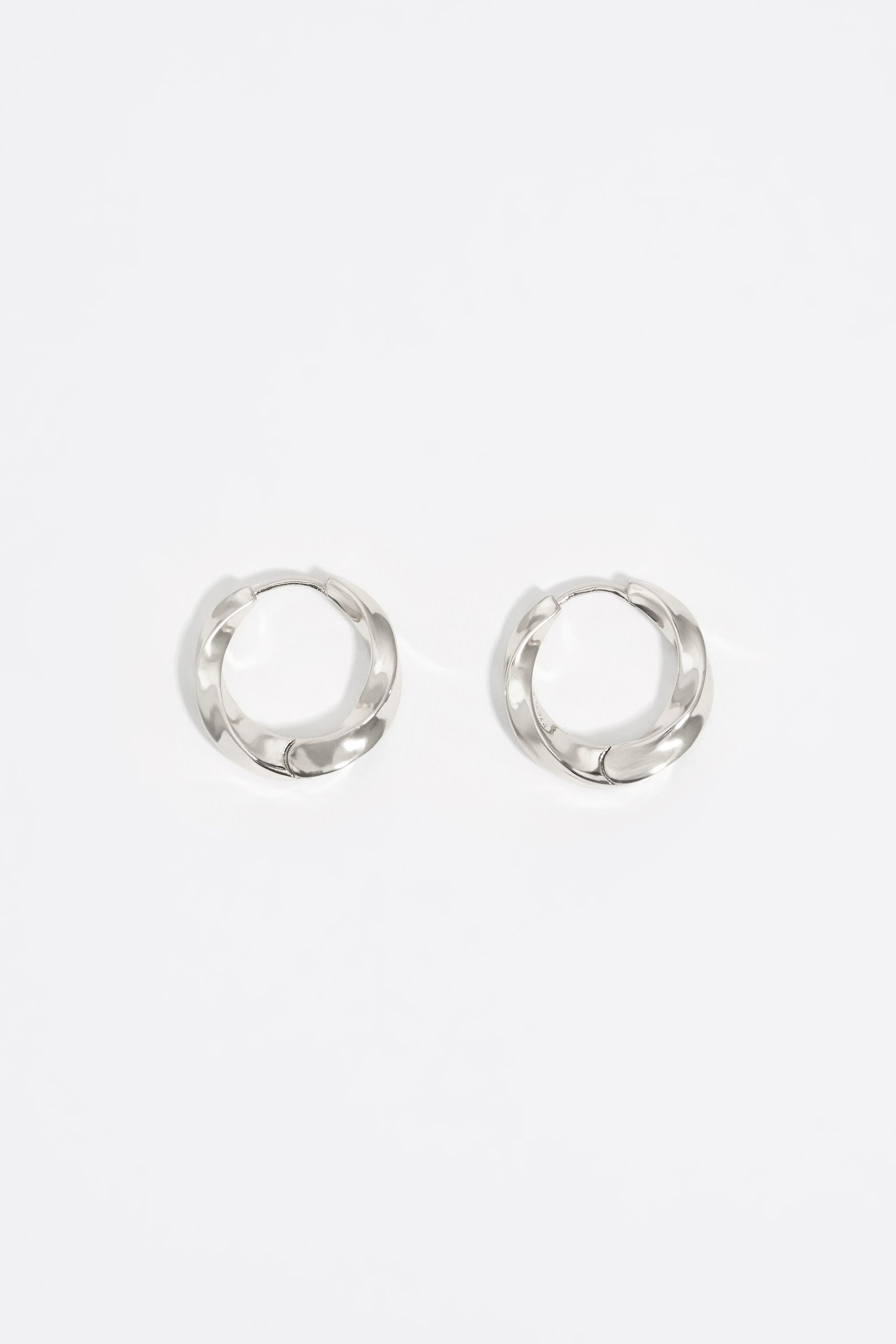 Textured silver hoop earrings