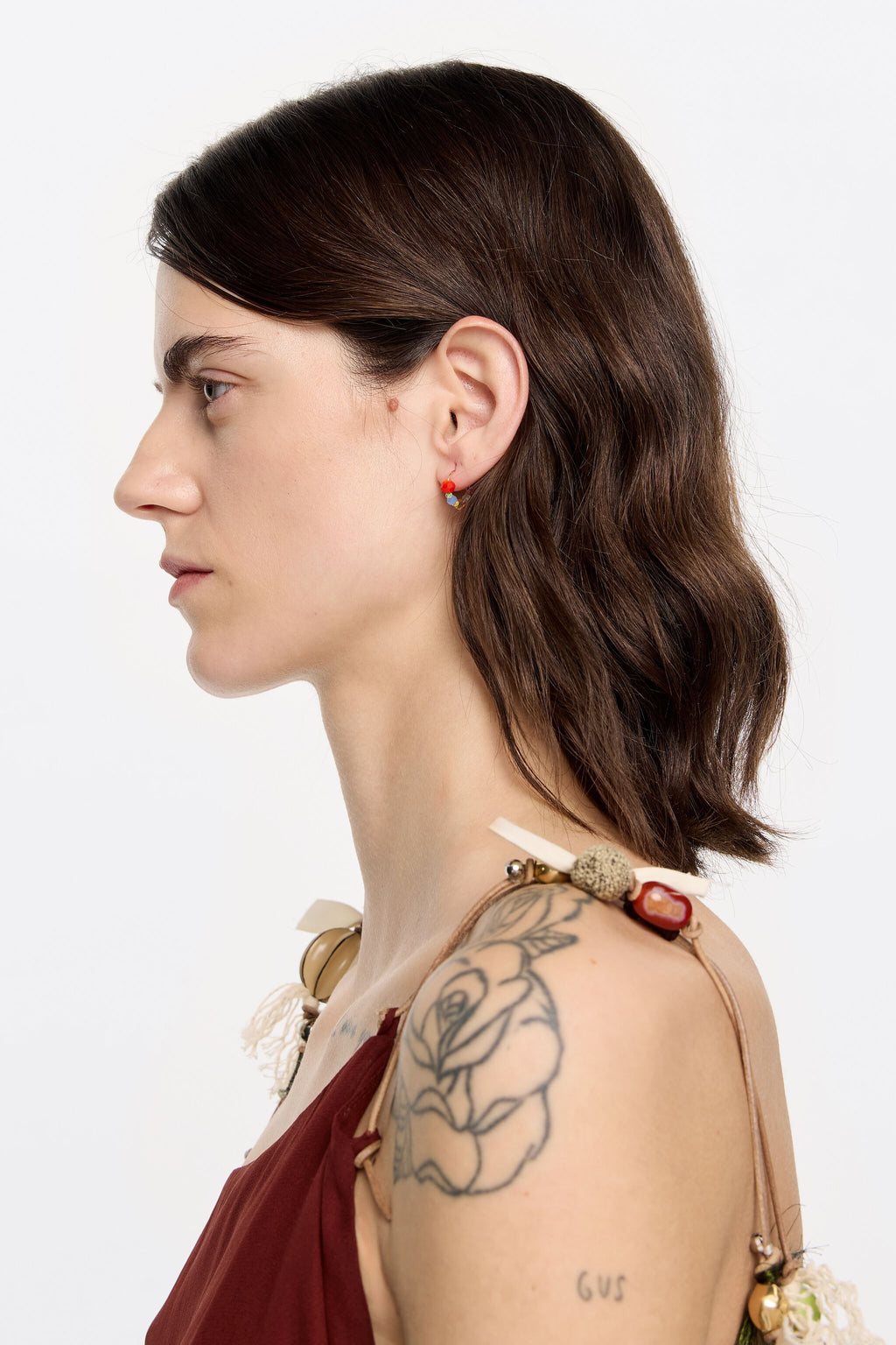 Multicolor crystals mini hoop earrings