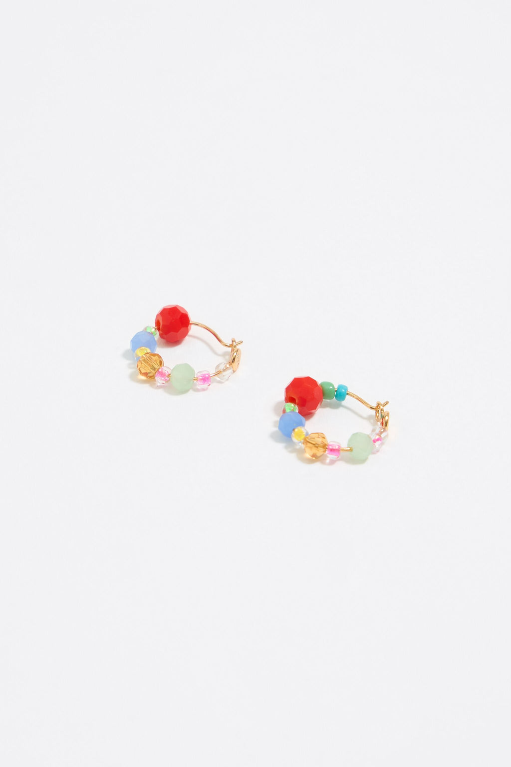 Multicolor crystals mini hoop earrings