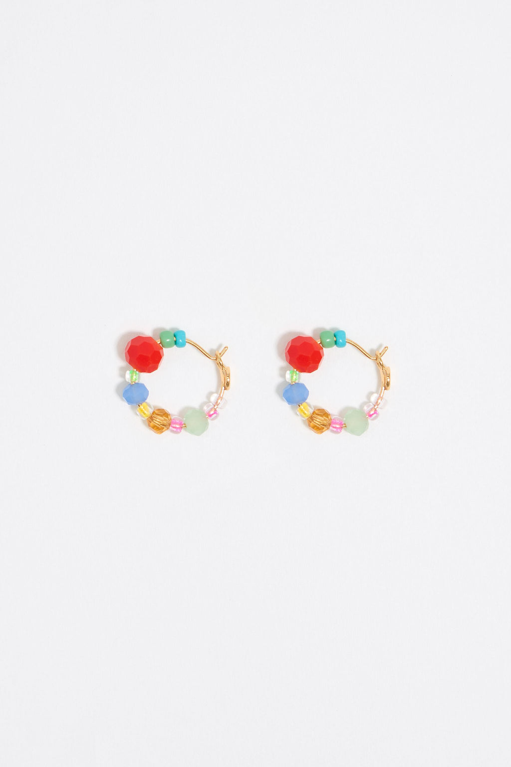 Multicolor crystals mini hoop earrings