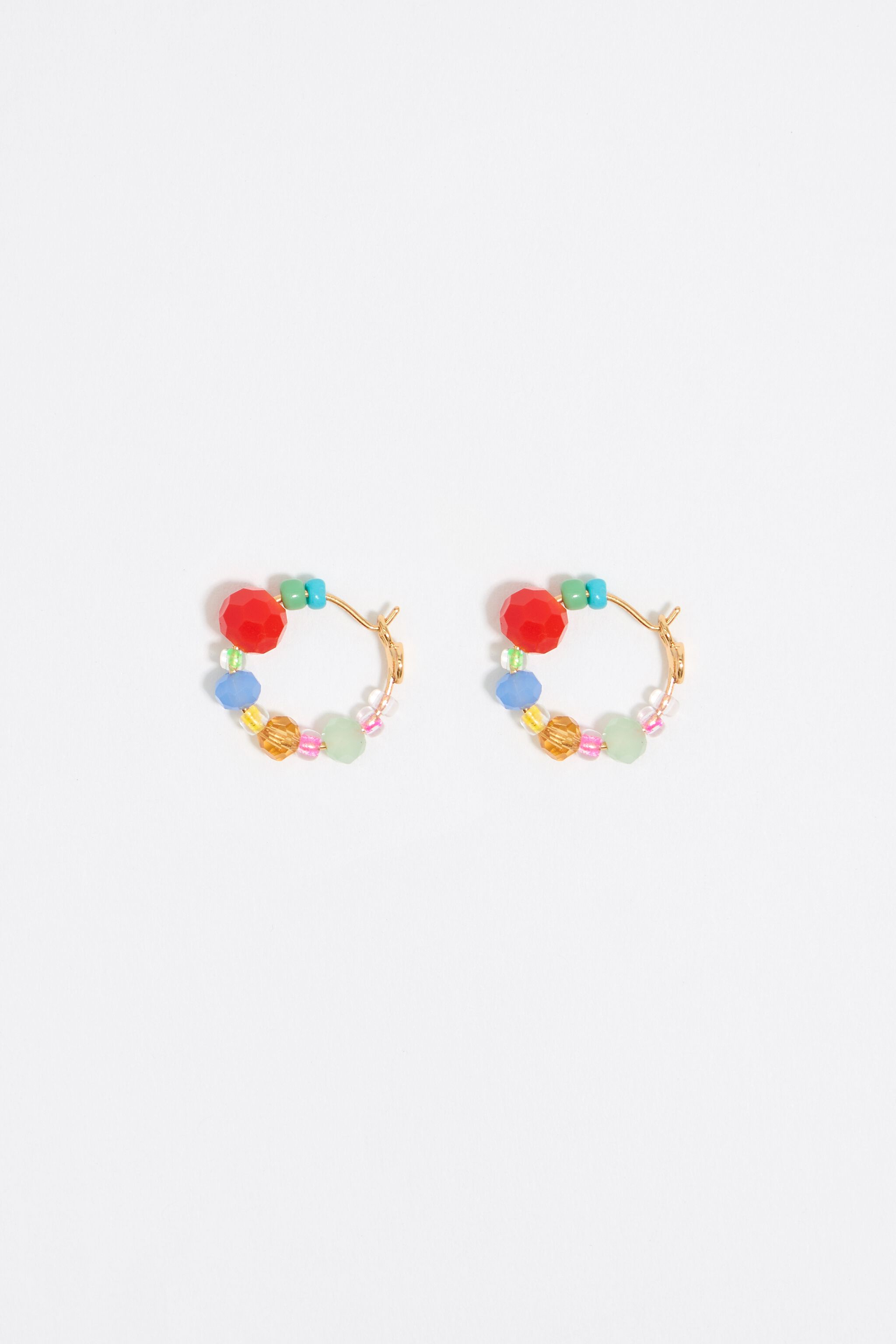 Multicolor crystals mini hoop earrings
