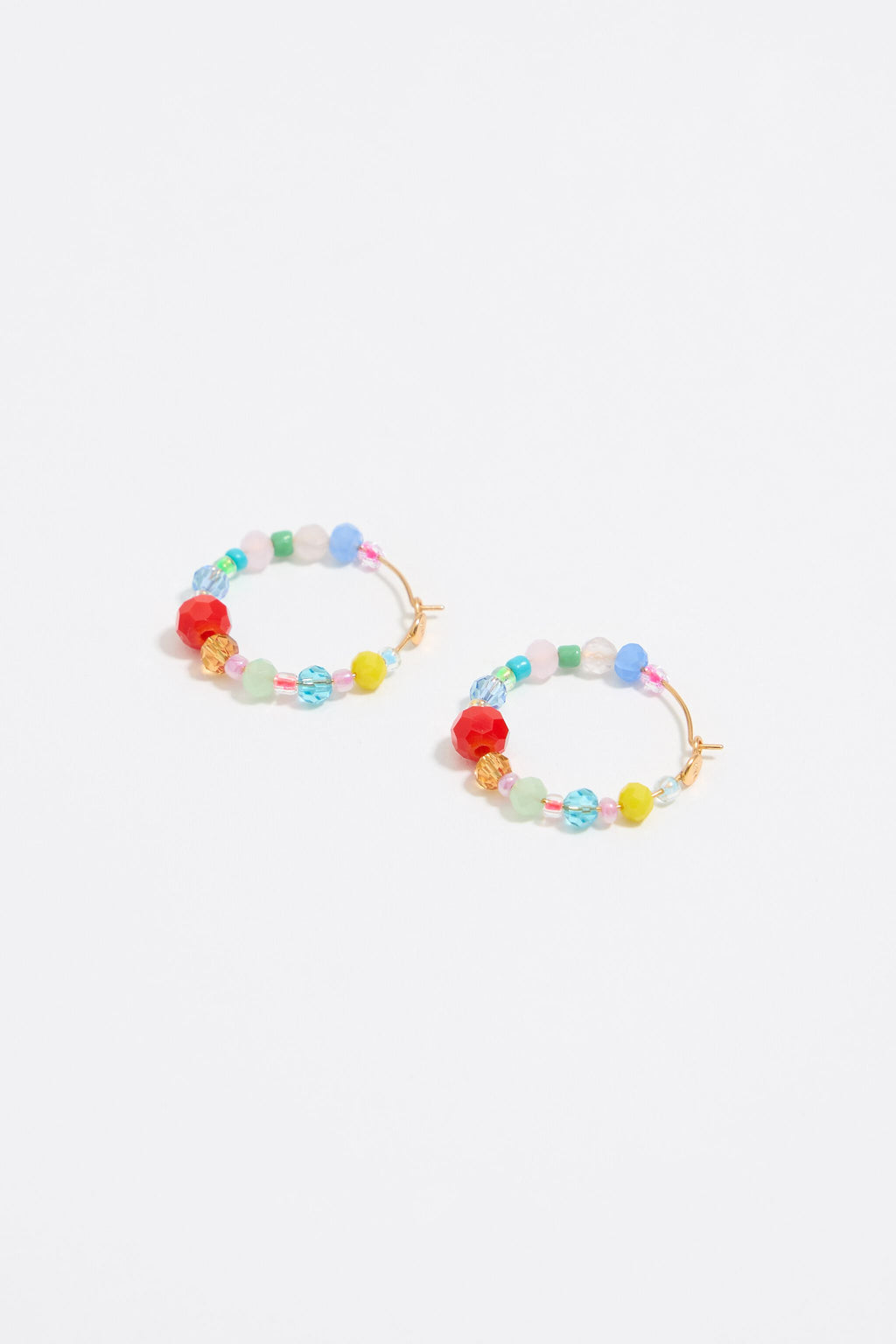 Multicolor crystals medium hoop earrings