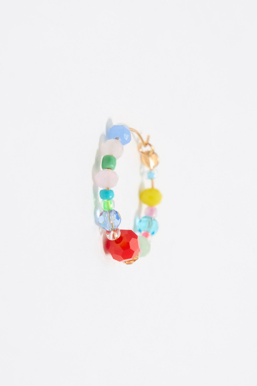 Multicolor crystals medium hoop earrings