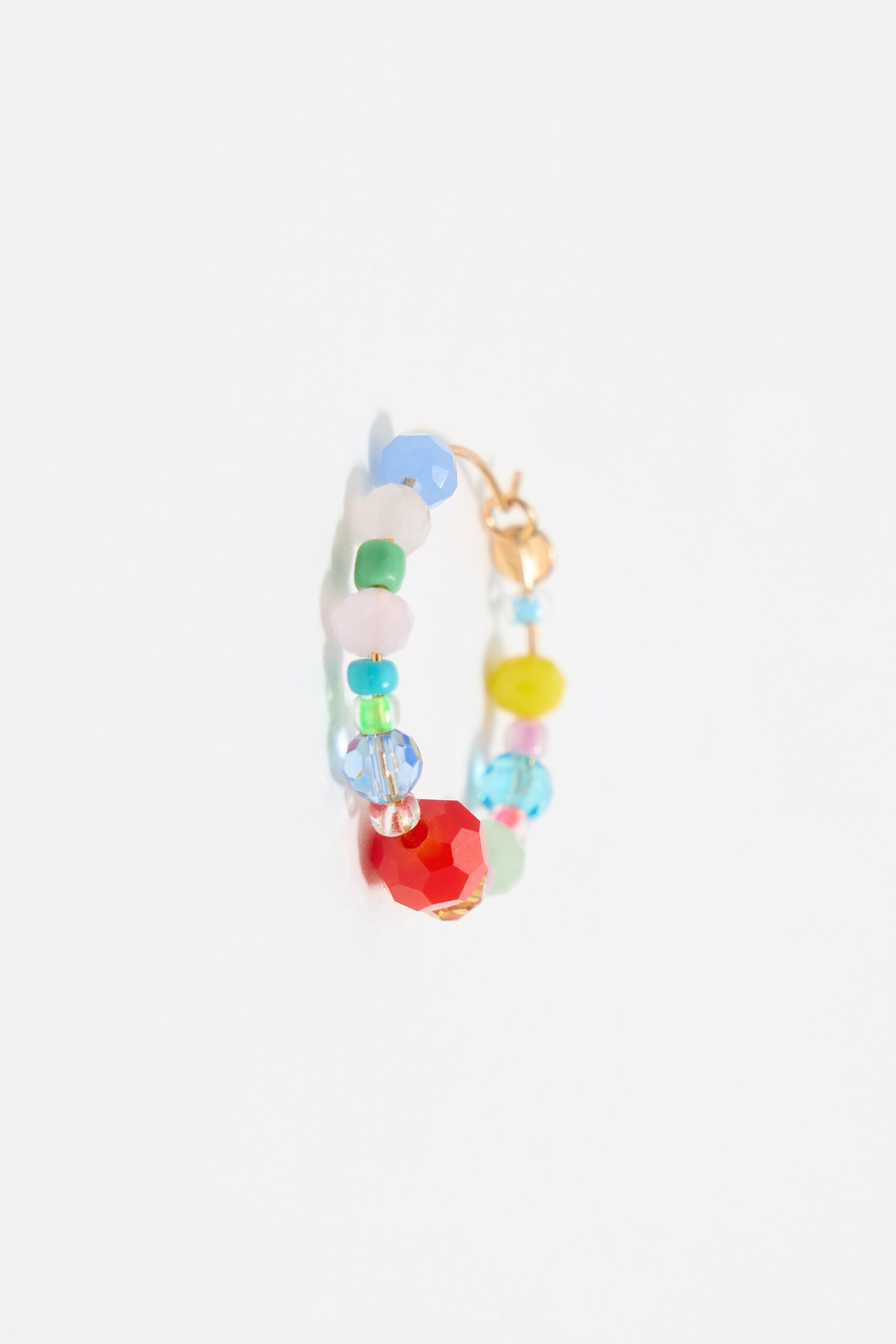 Multicolor crystals medium hoop earrings