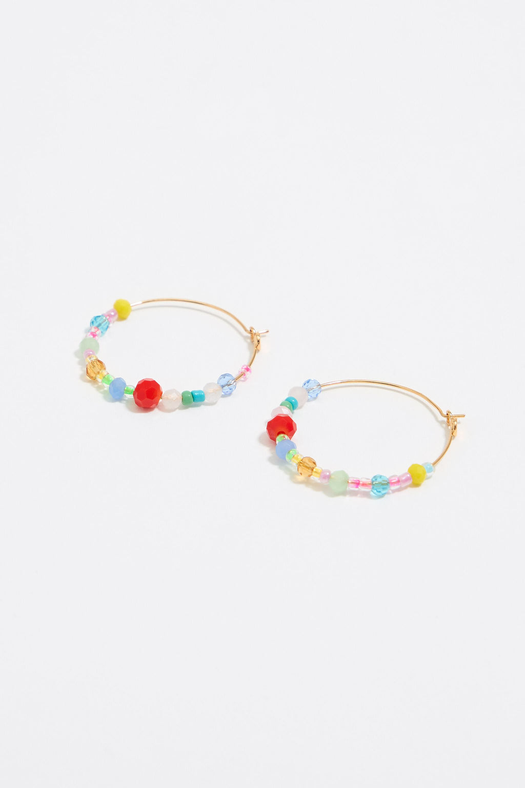 Multicolor crystal hoop earrings