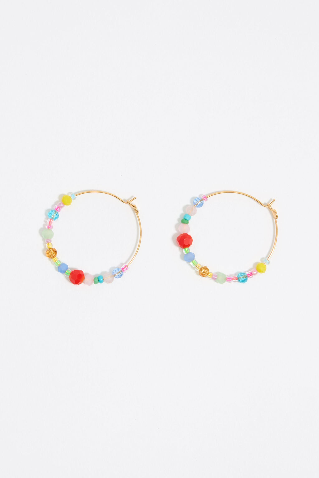 Multicolor crystal hoop earrings