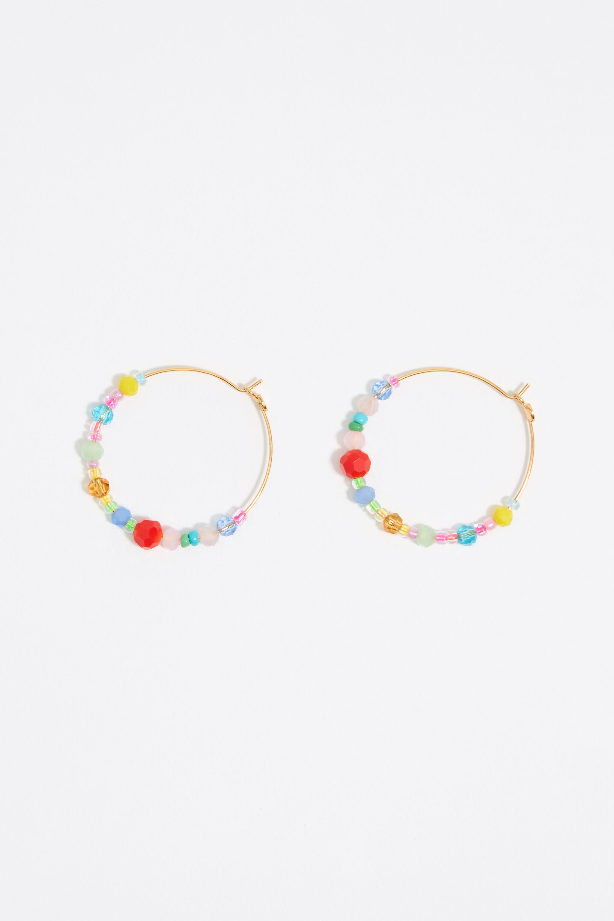Multicolor crystal hoop earrings