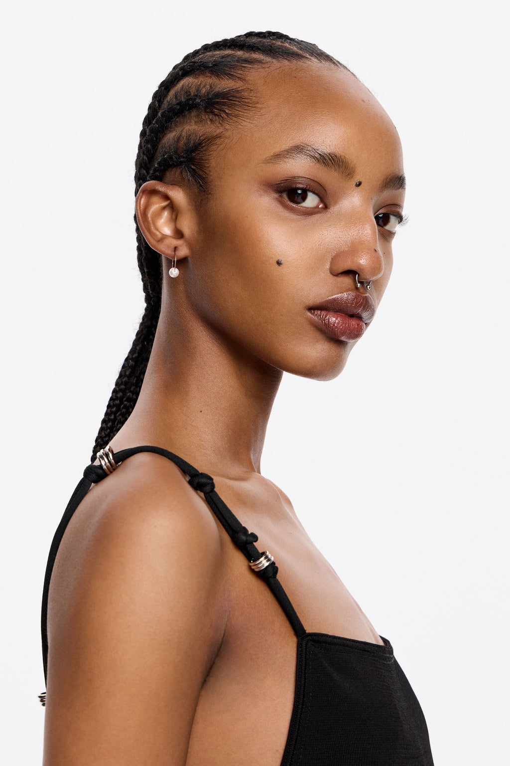 Small gold hoop pearl earrings