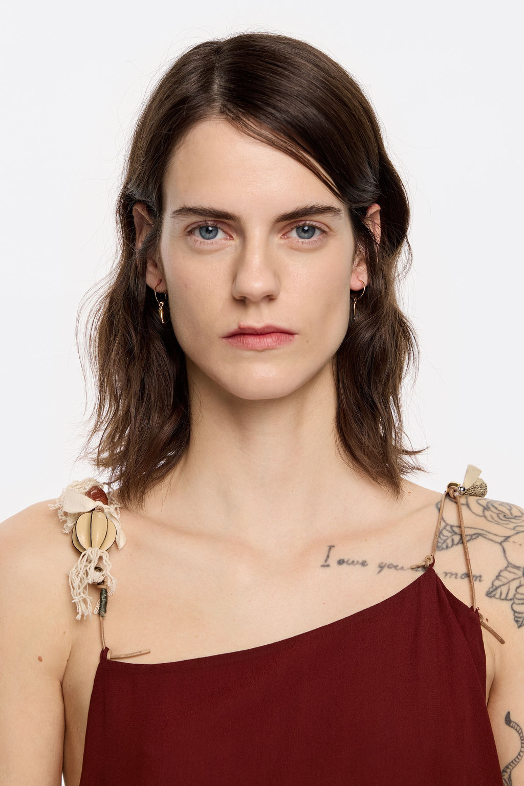 Golden fish hoop earrings