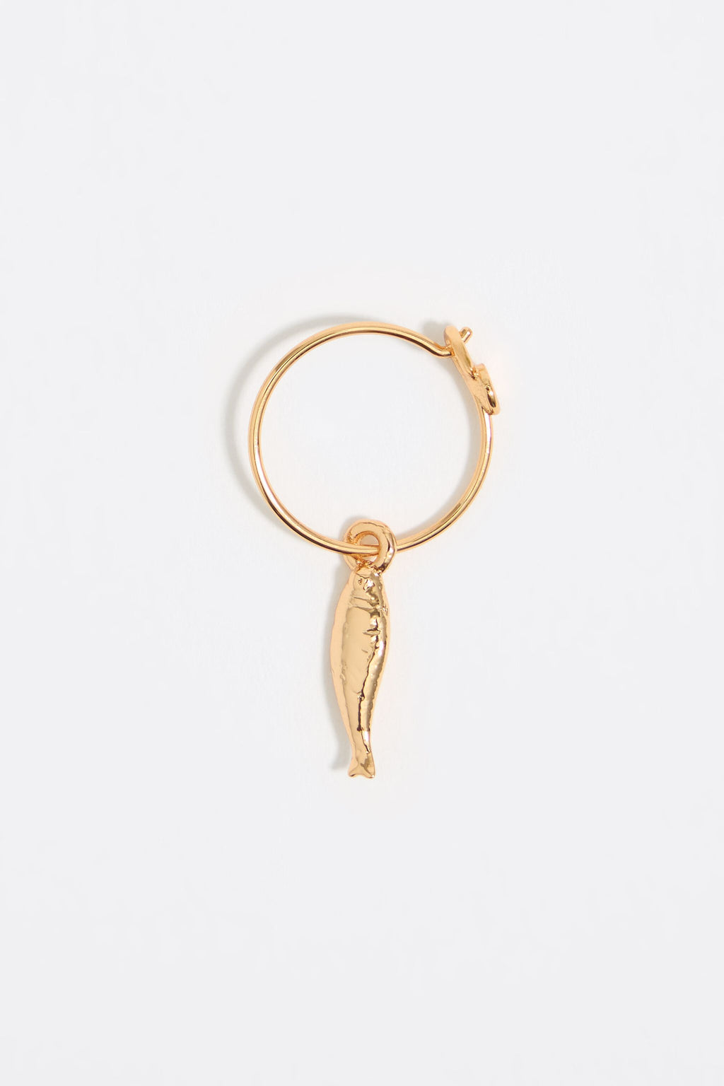 Golden fish hoop earrings