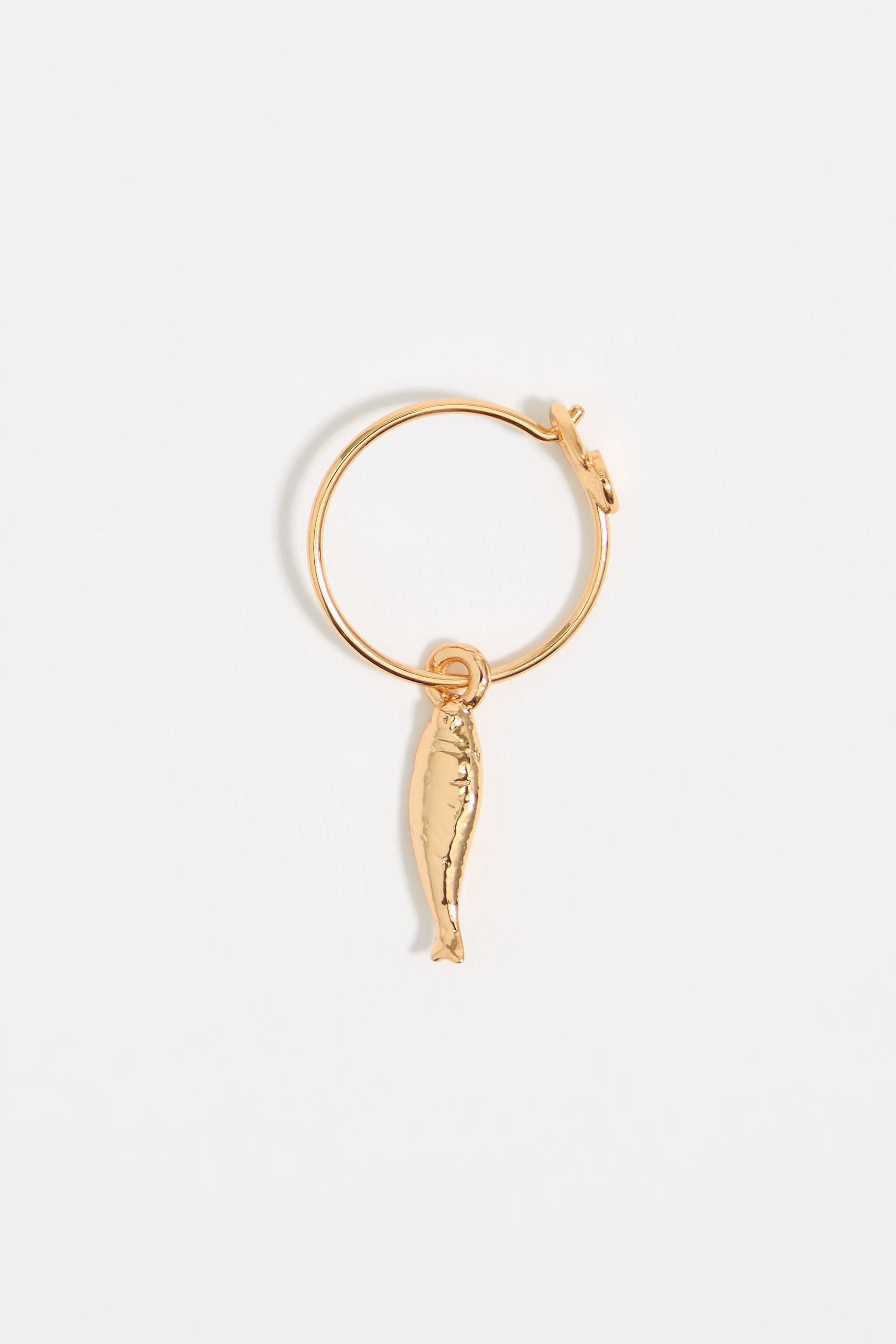 Golden fish hoop earrings