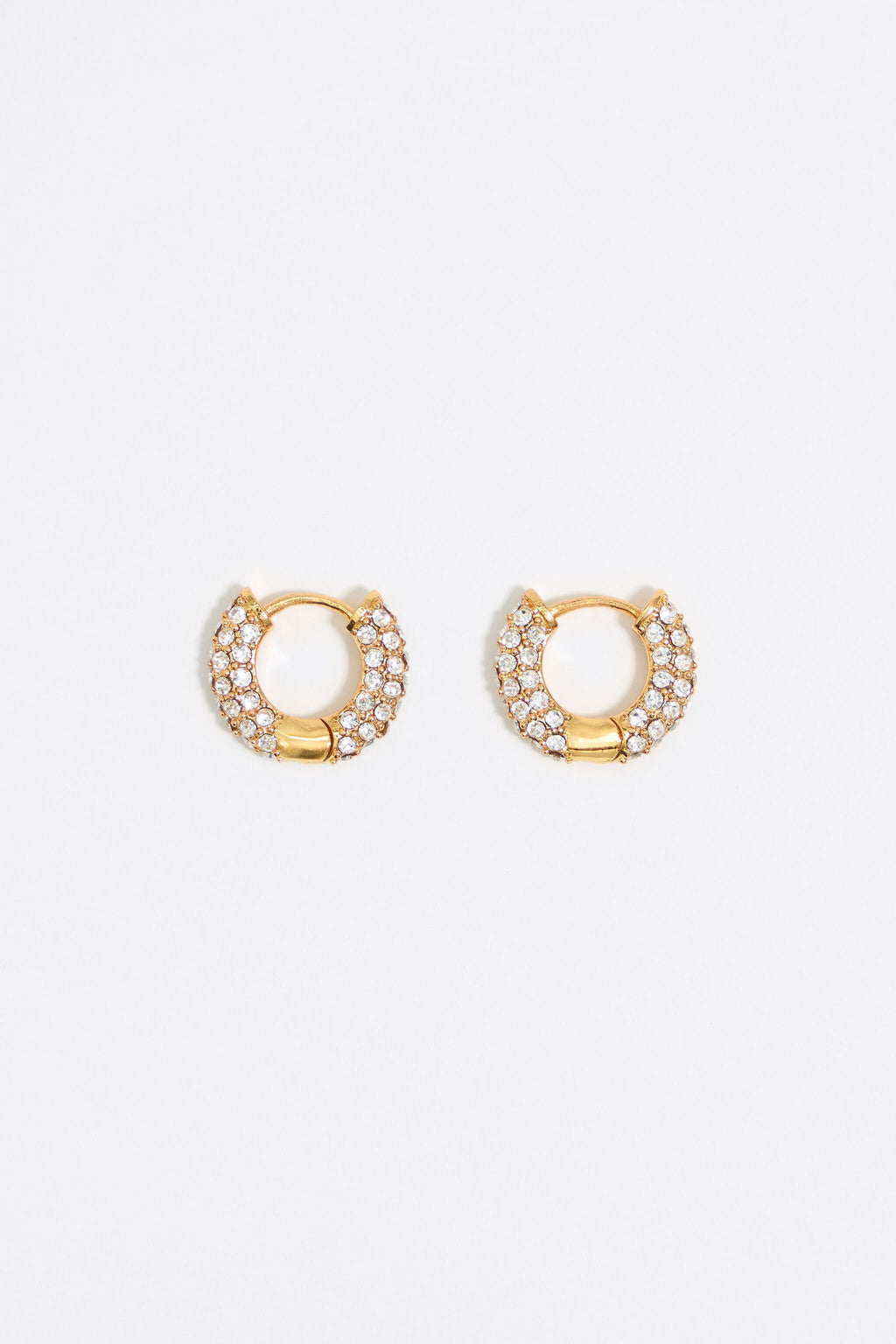 Crystal golden hoop earrings