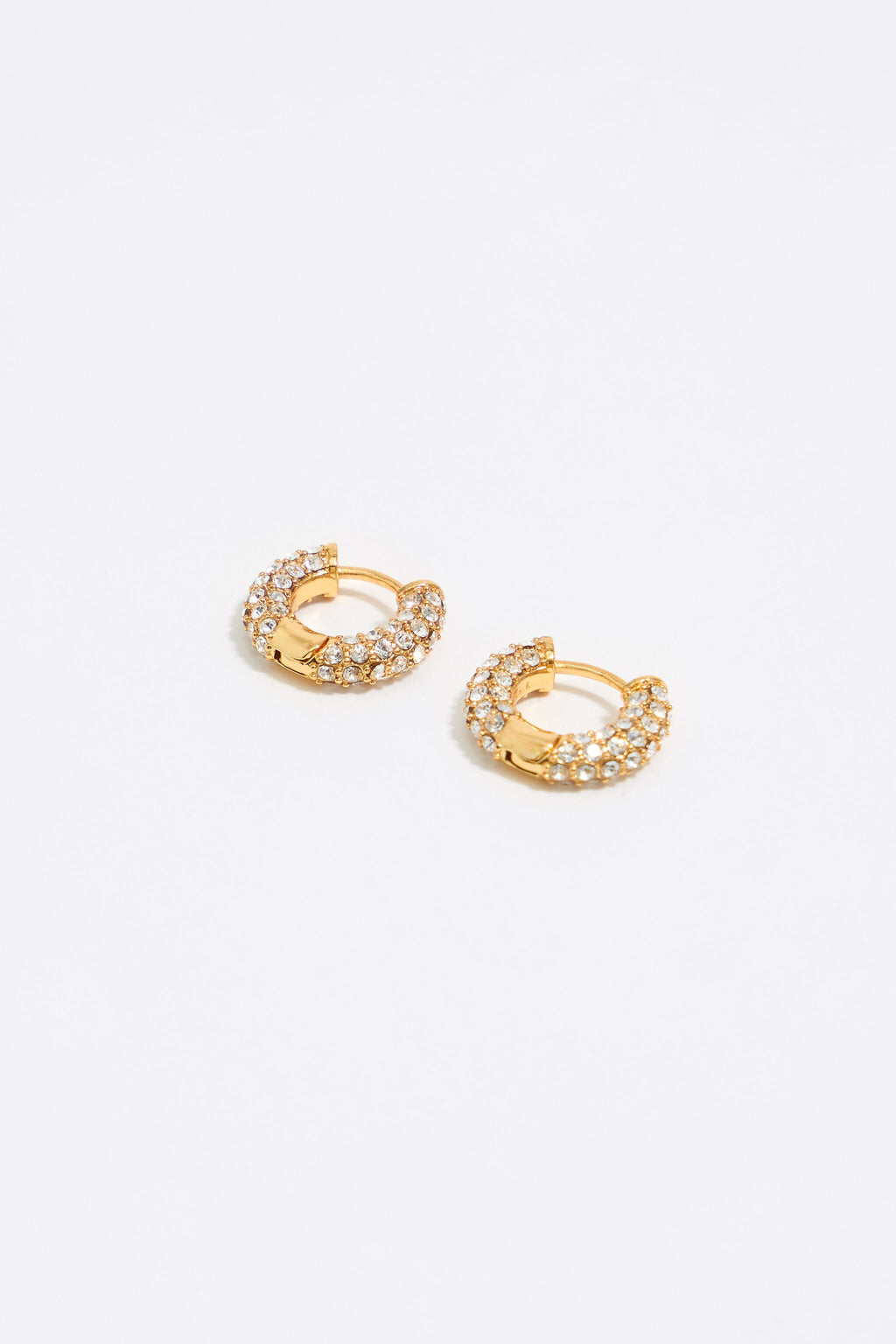 Crystal golden hoop earrings