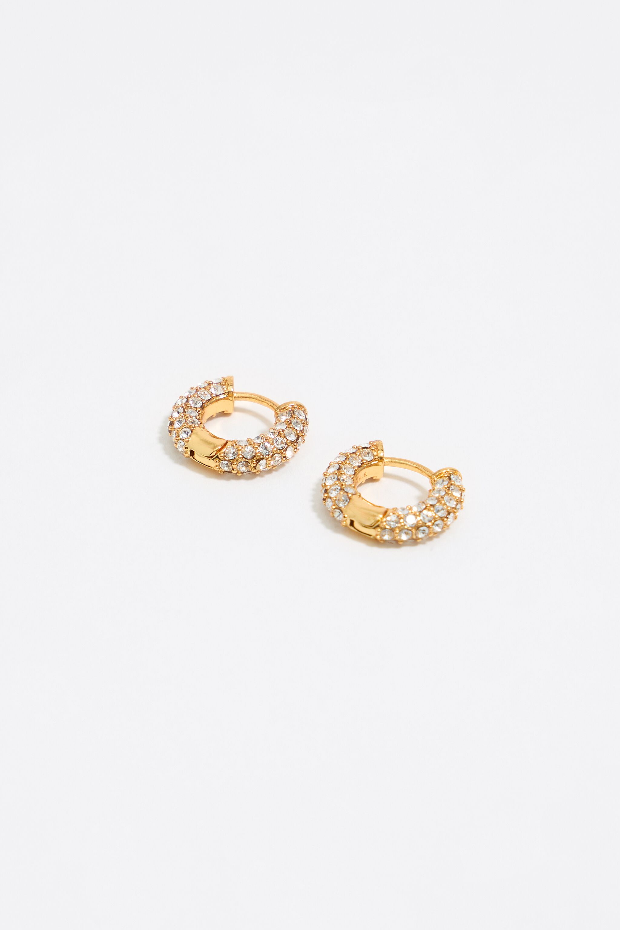 Crystal golden hoop earrings