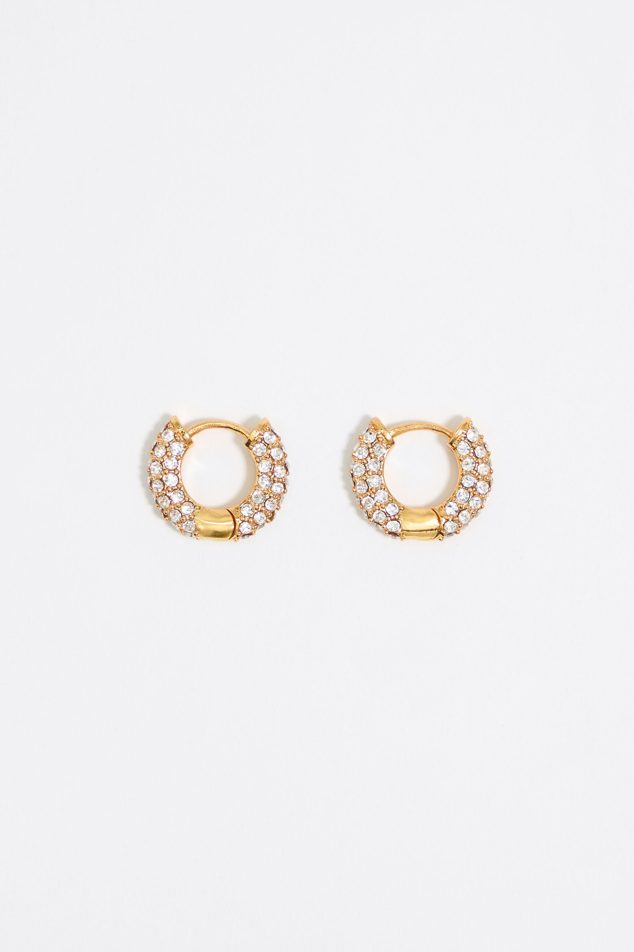 Crystal golden hoop earrings