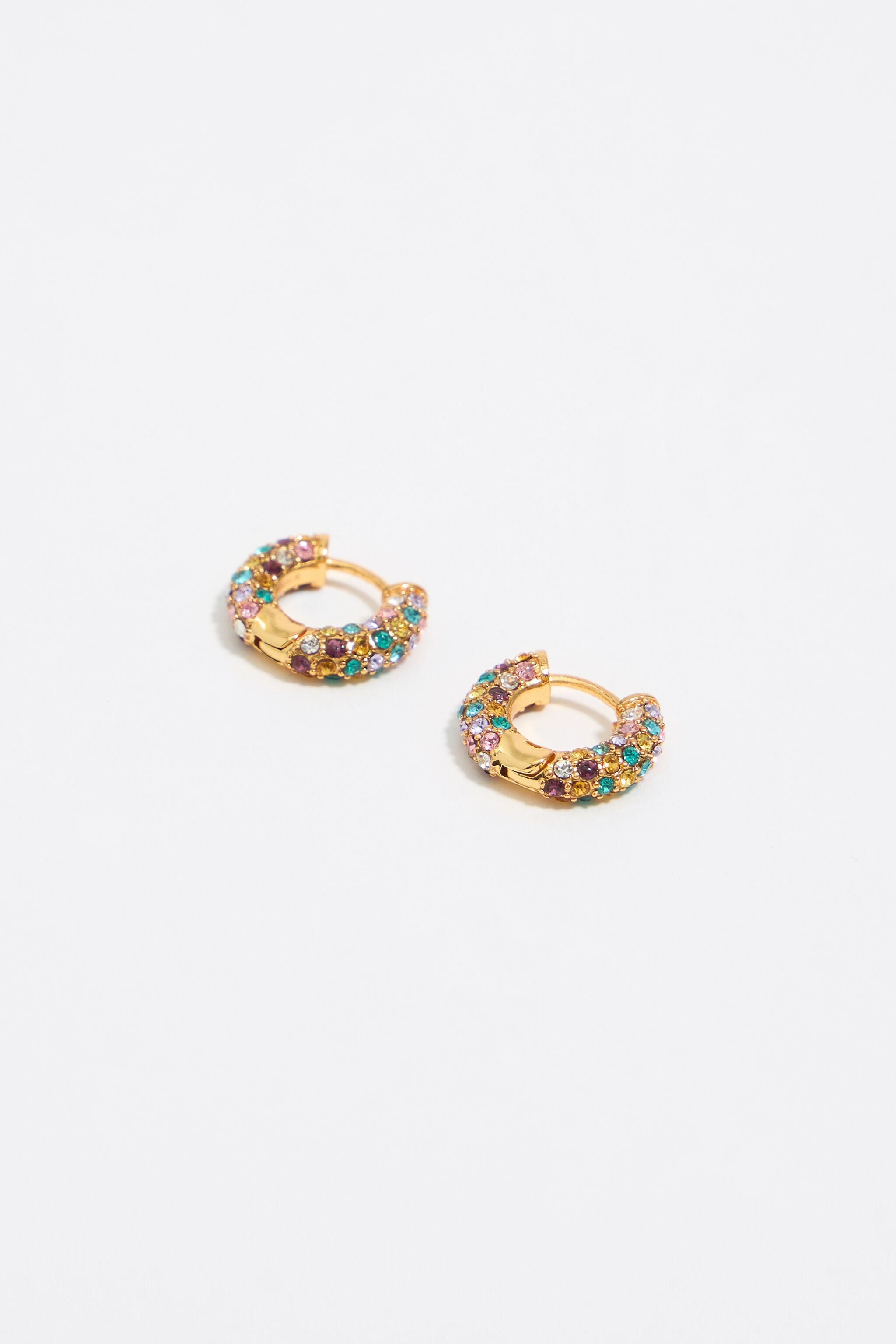 Multicolor crystal hoop earrings