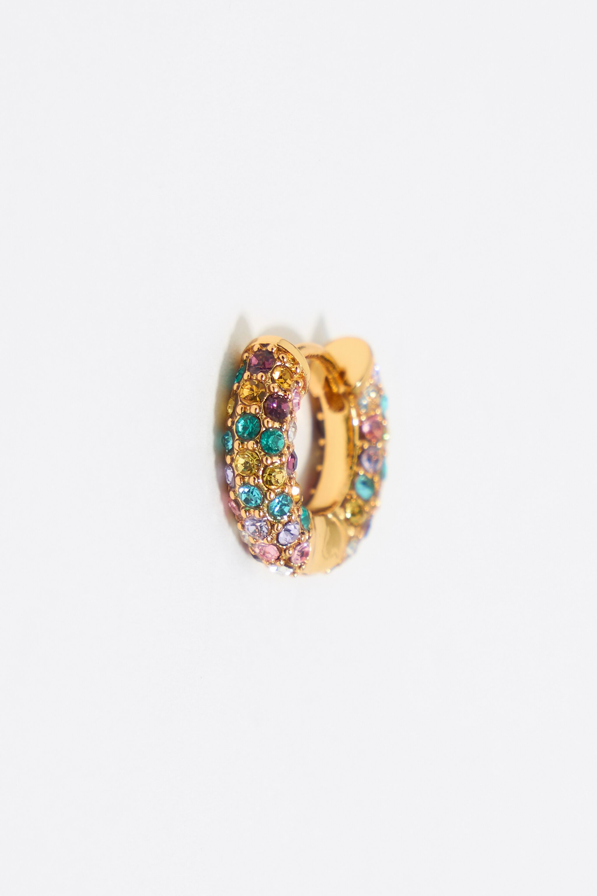 Multicolor crystal hoop earrings