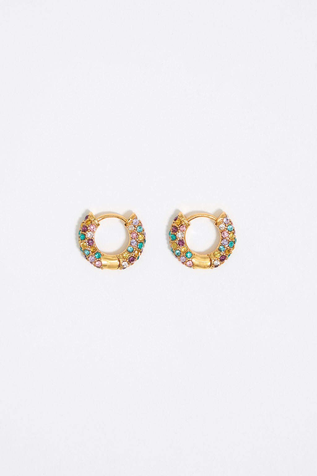 Multicolor crystal hoop earrings