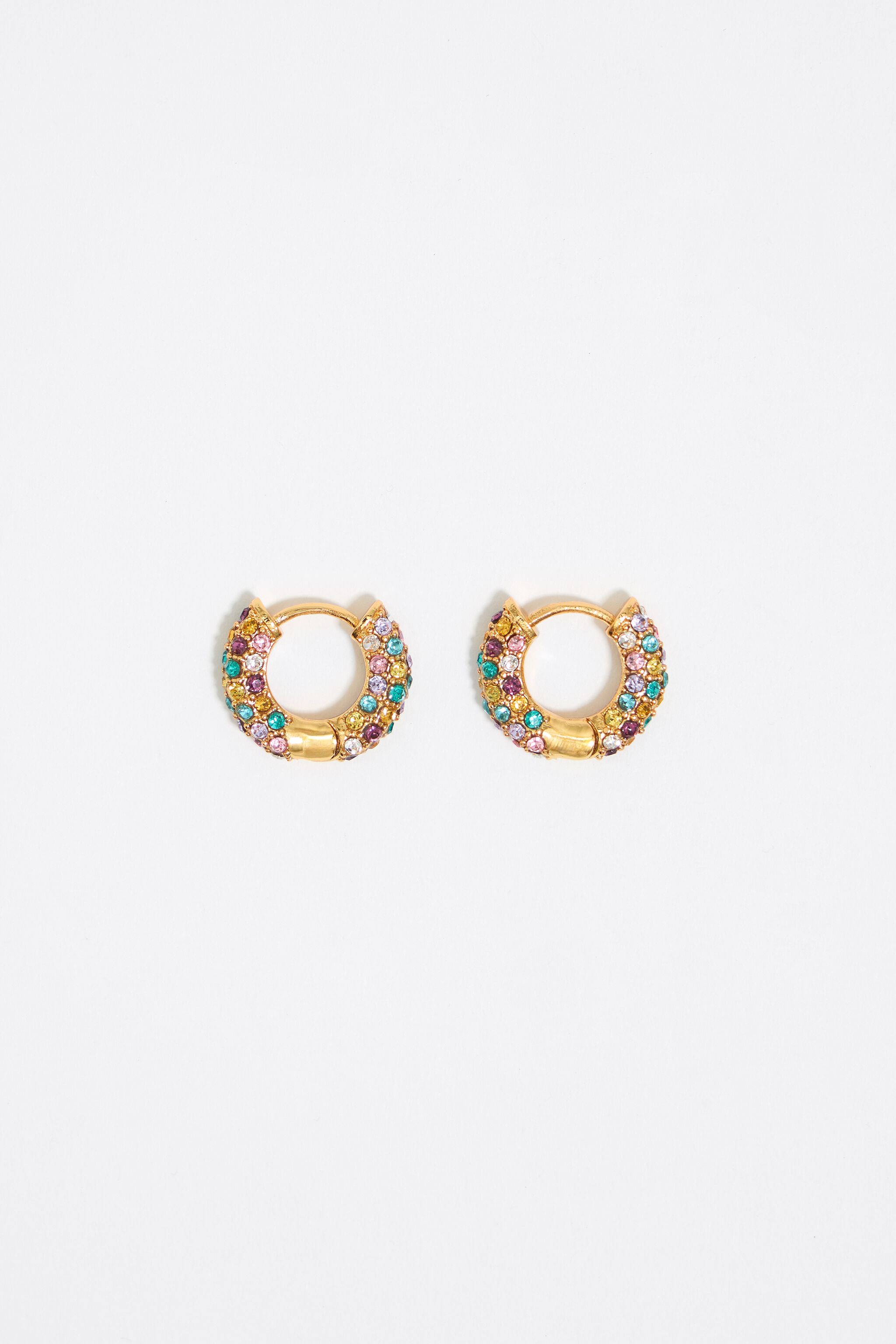 Multicolor crystal hoop earrings