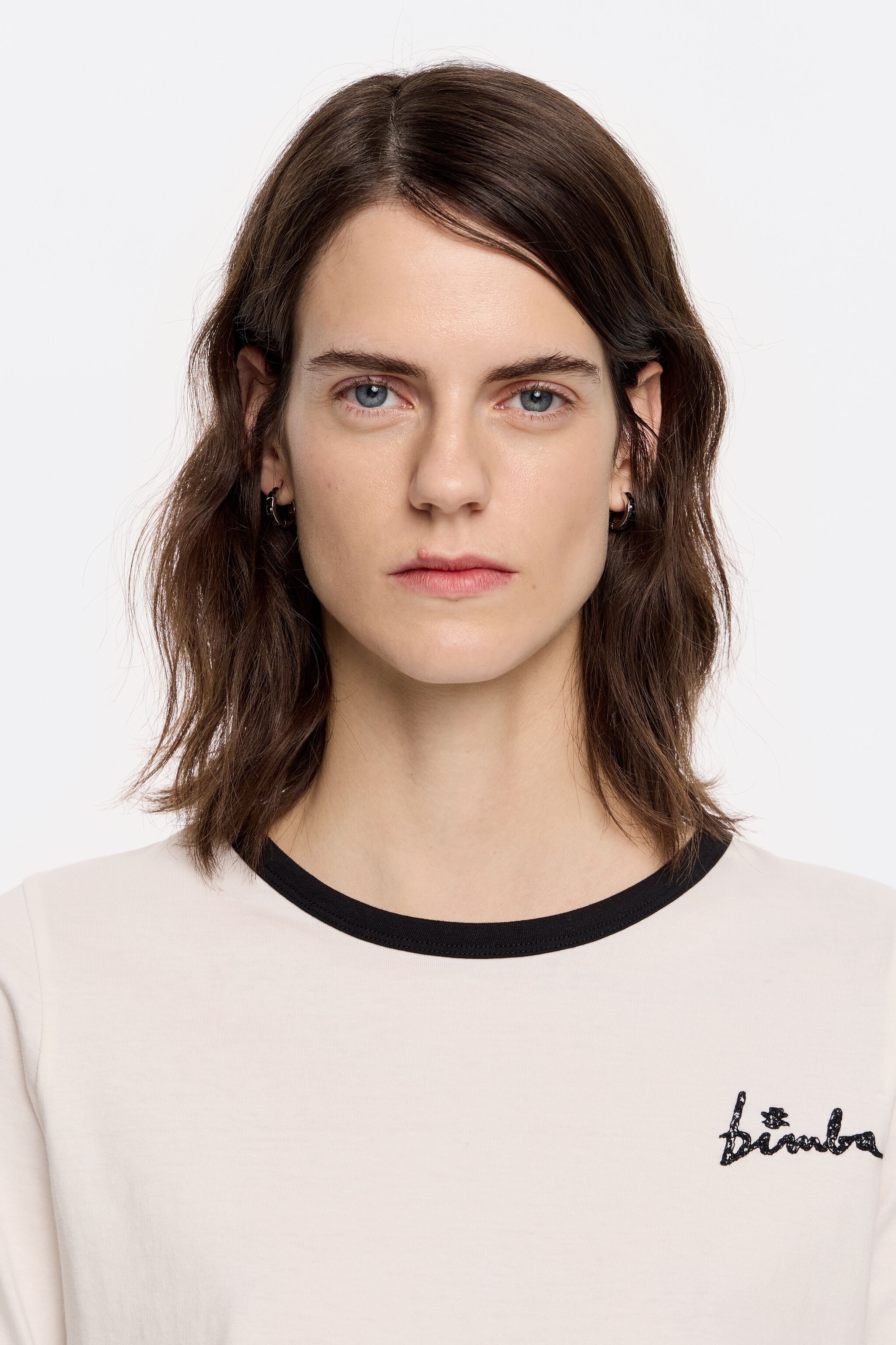 Silver crystal hoop earrings