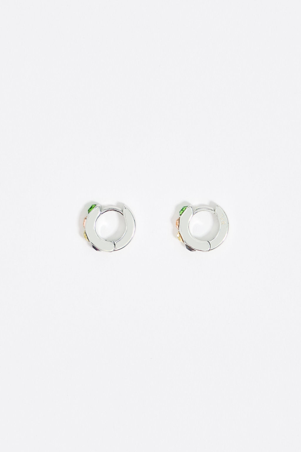 Golden mini hoop crystals earrings