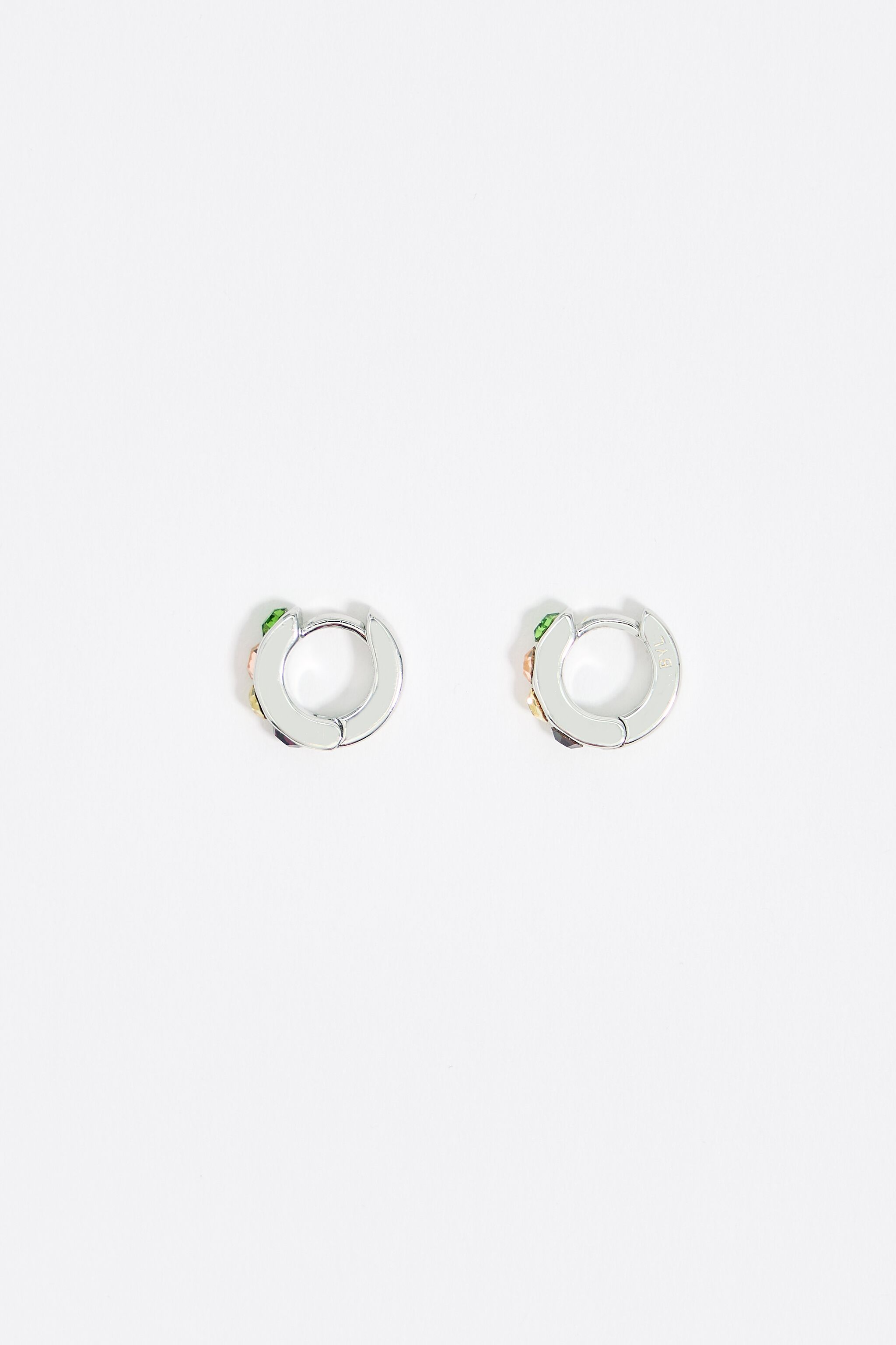 Golden mini hoop crystals earrings