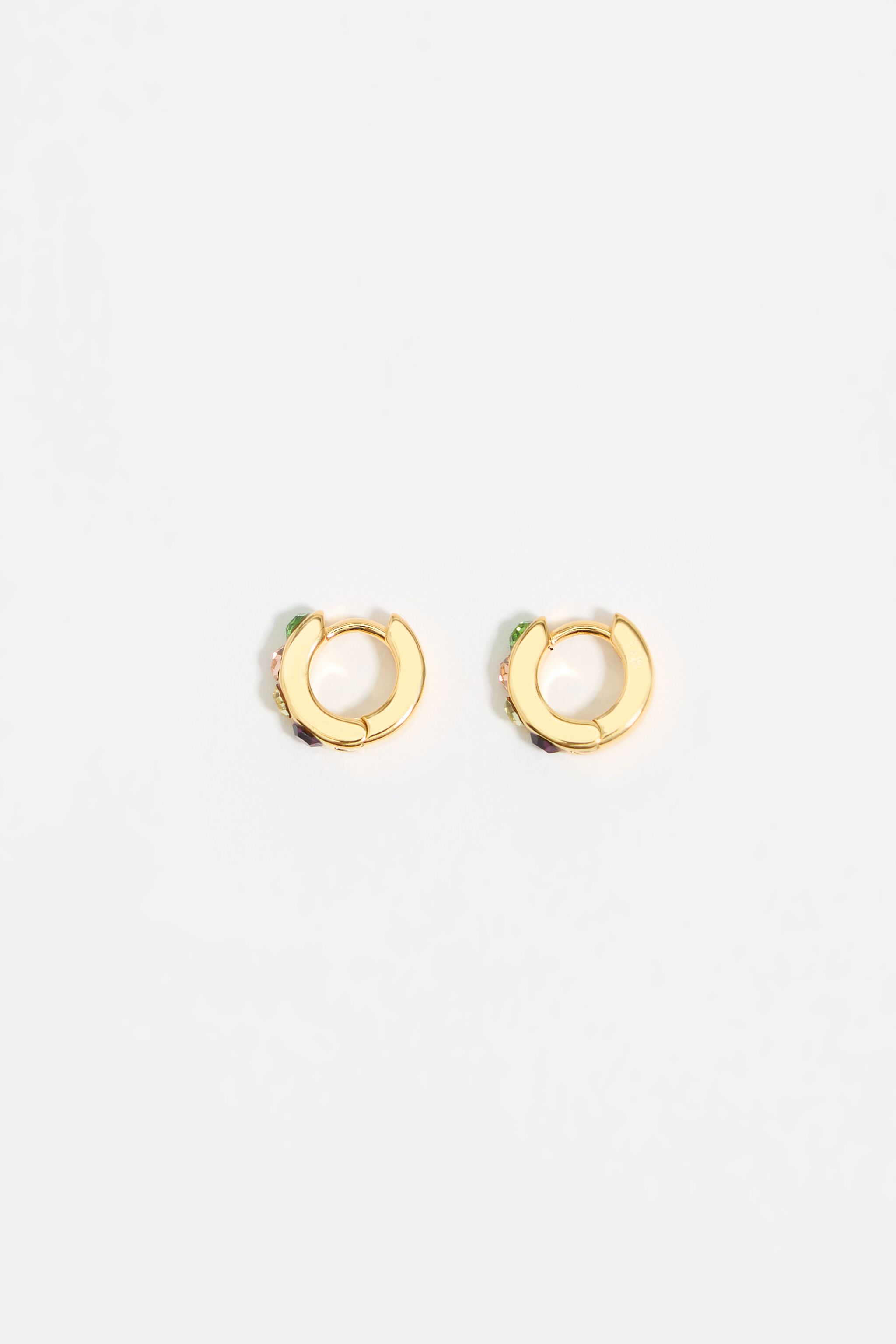 Multicolor crystals mini hoop earrings