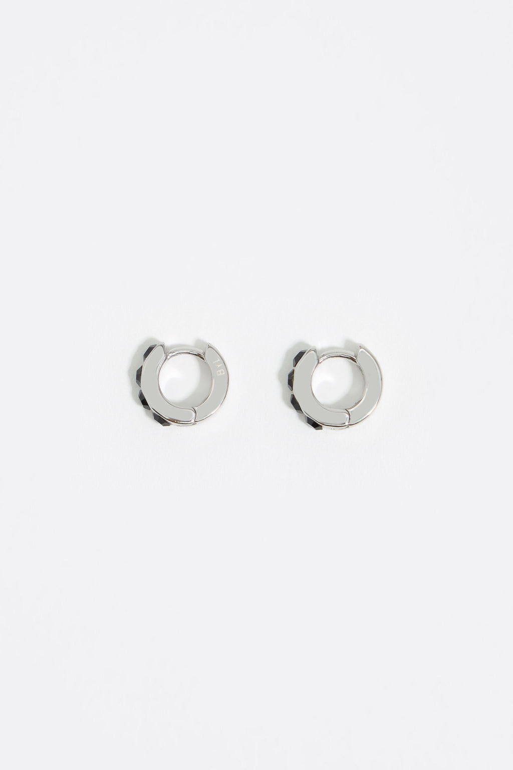 Silver color mini hoop earrings crystals