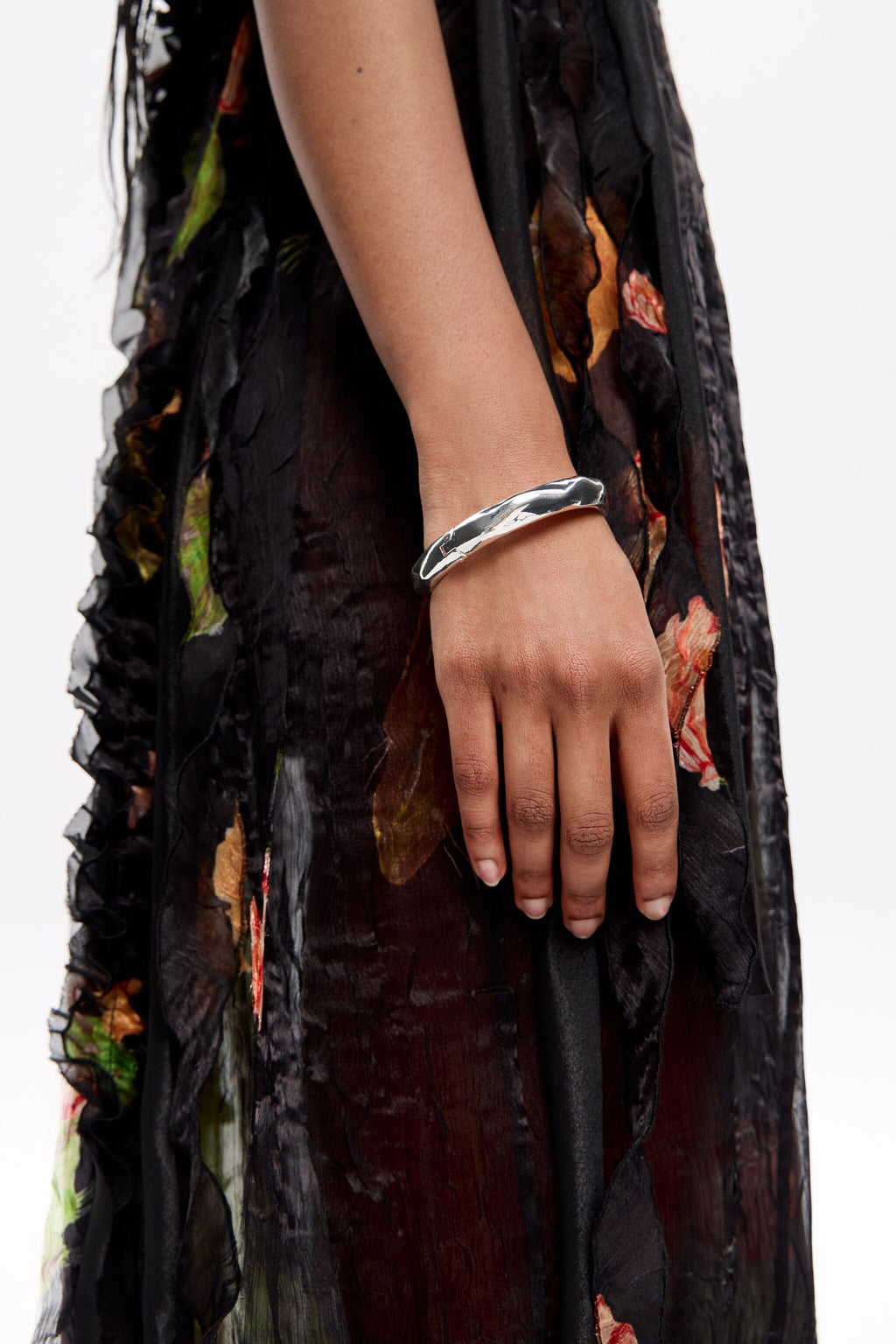 Textured silver bracelet