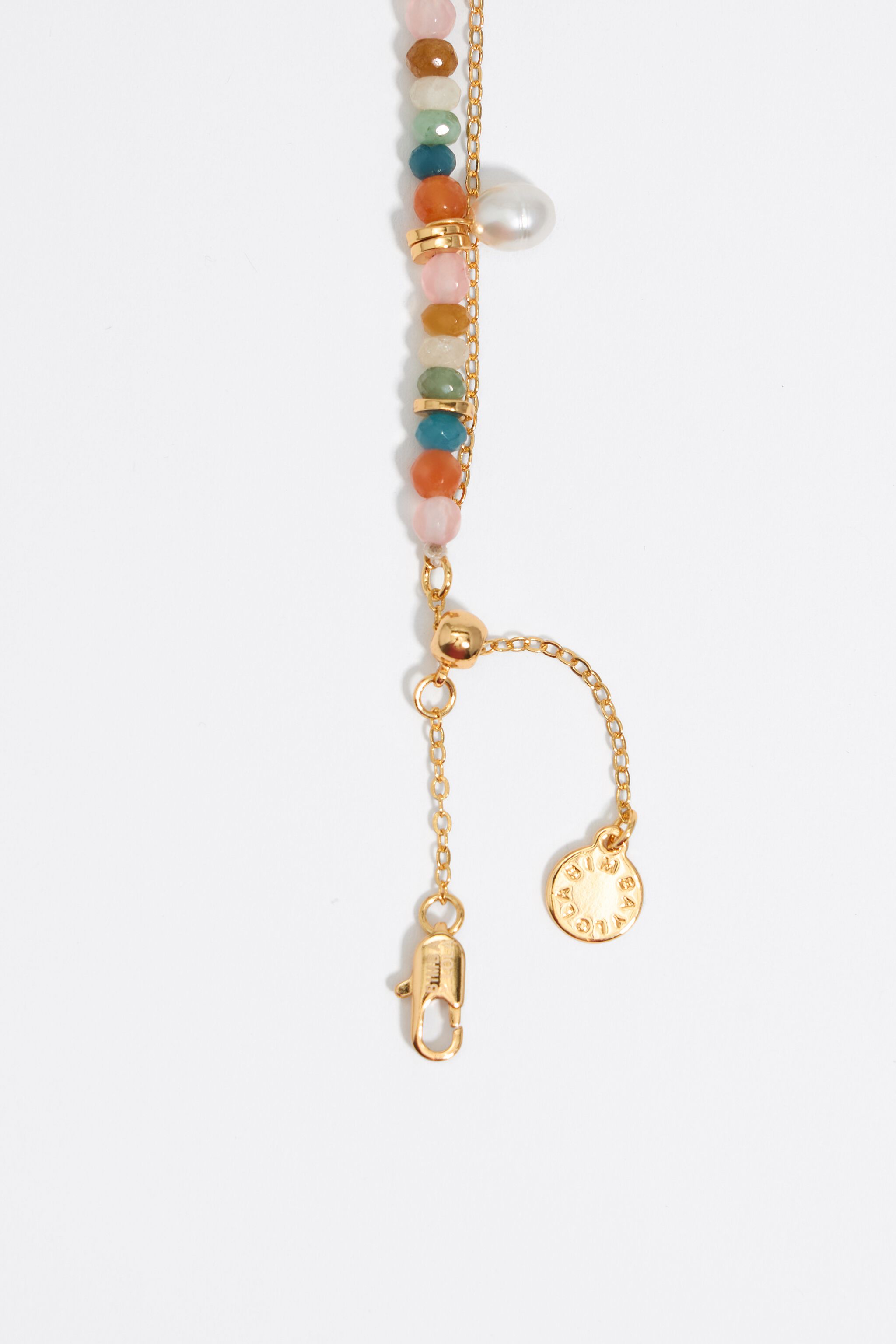 Gold heart and multicolor stones bracelet