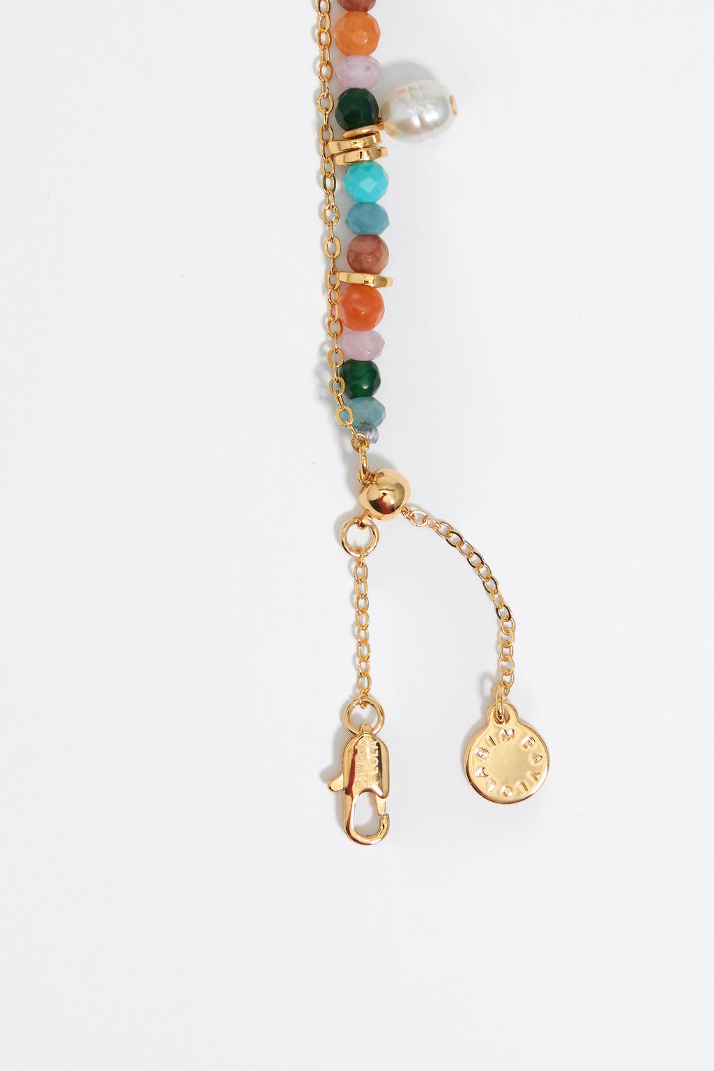 Gold heart and multicolor stones bracelet