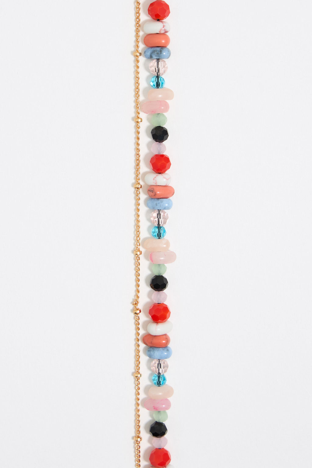 Multicolor stones, fish and seahorse necklace