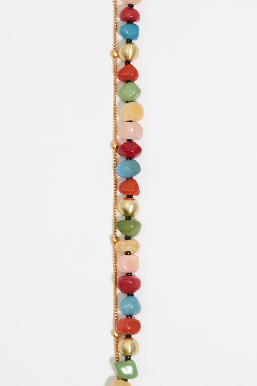 Multicolor stones and gold chain bracelet