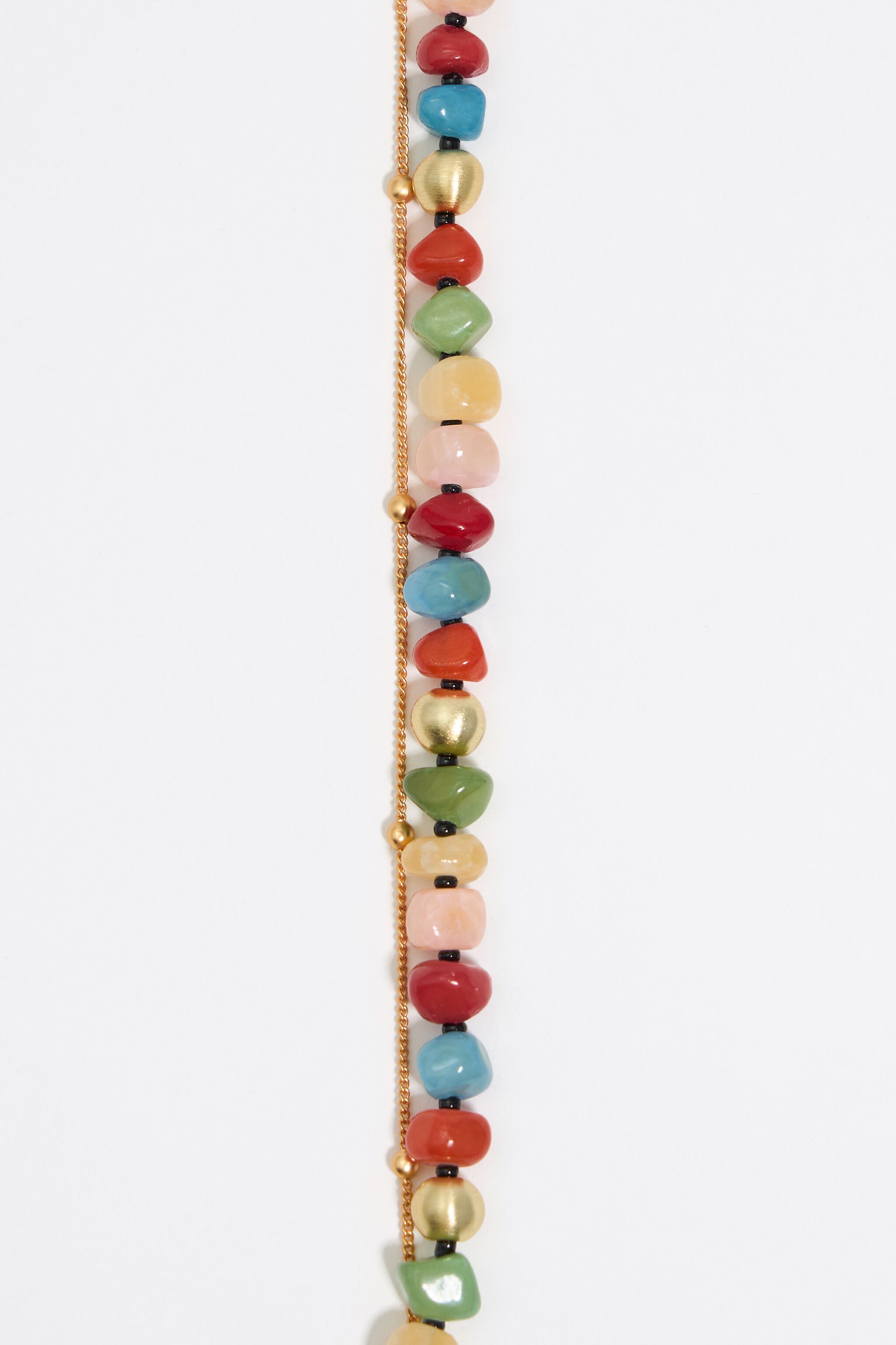 Multicolor stones and gold chain bracelet